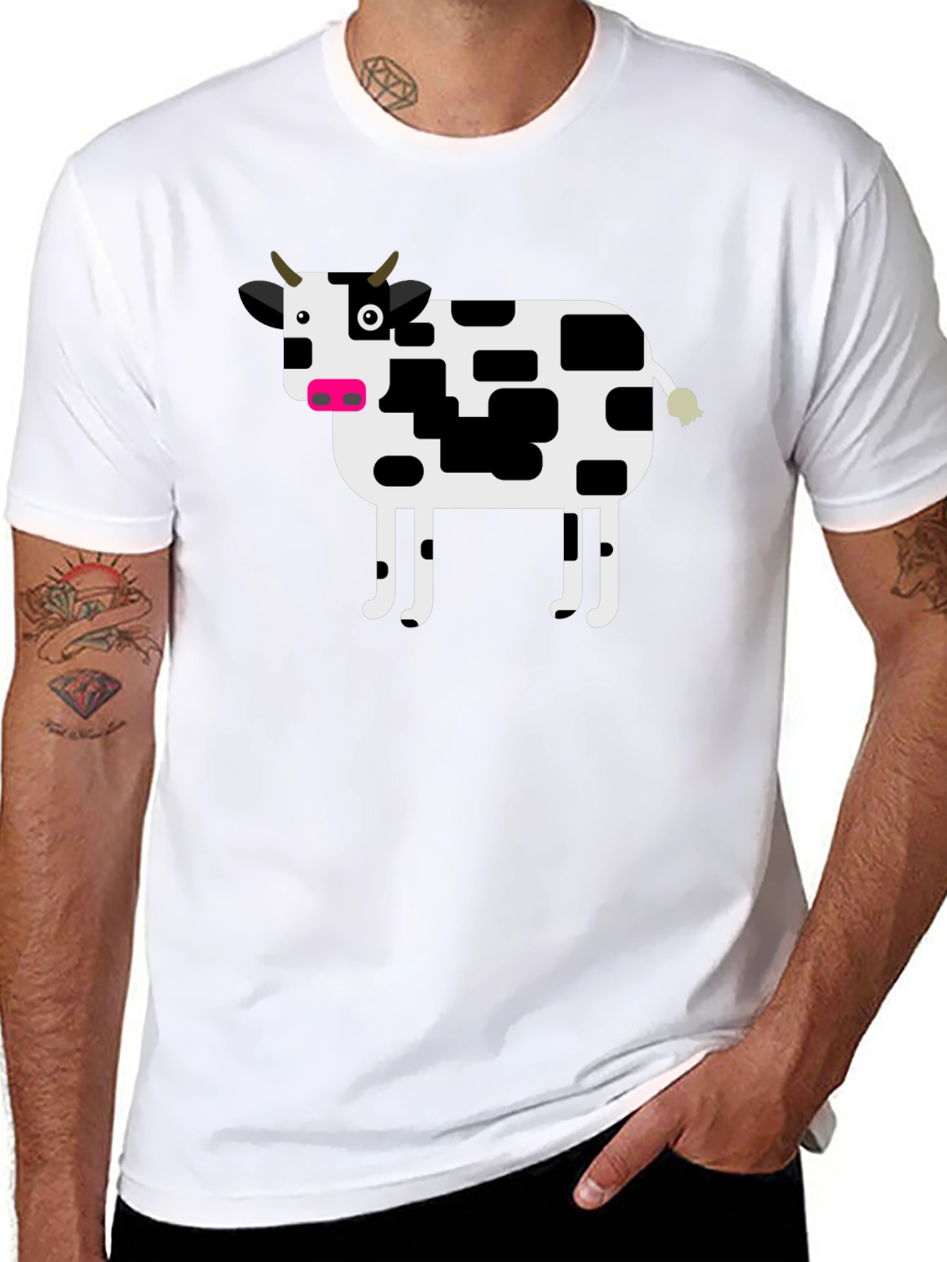 Cow Graphic T-Shirt - Black Cotton Tee