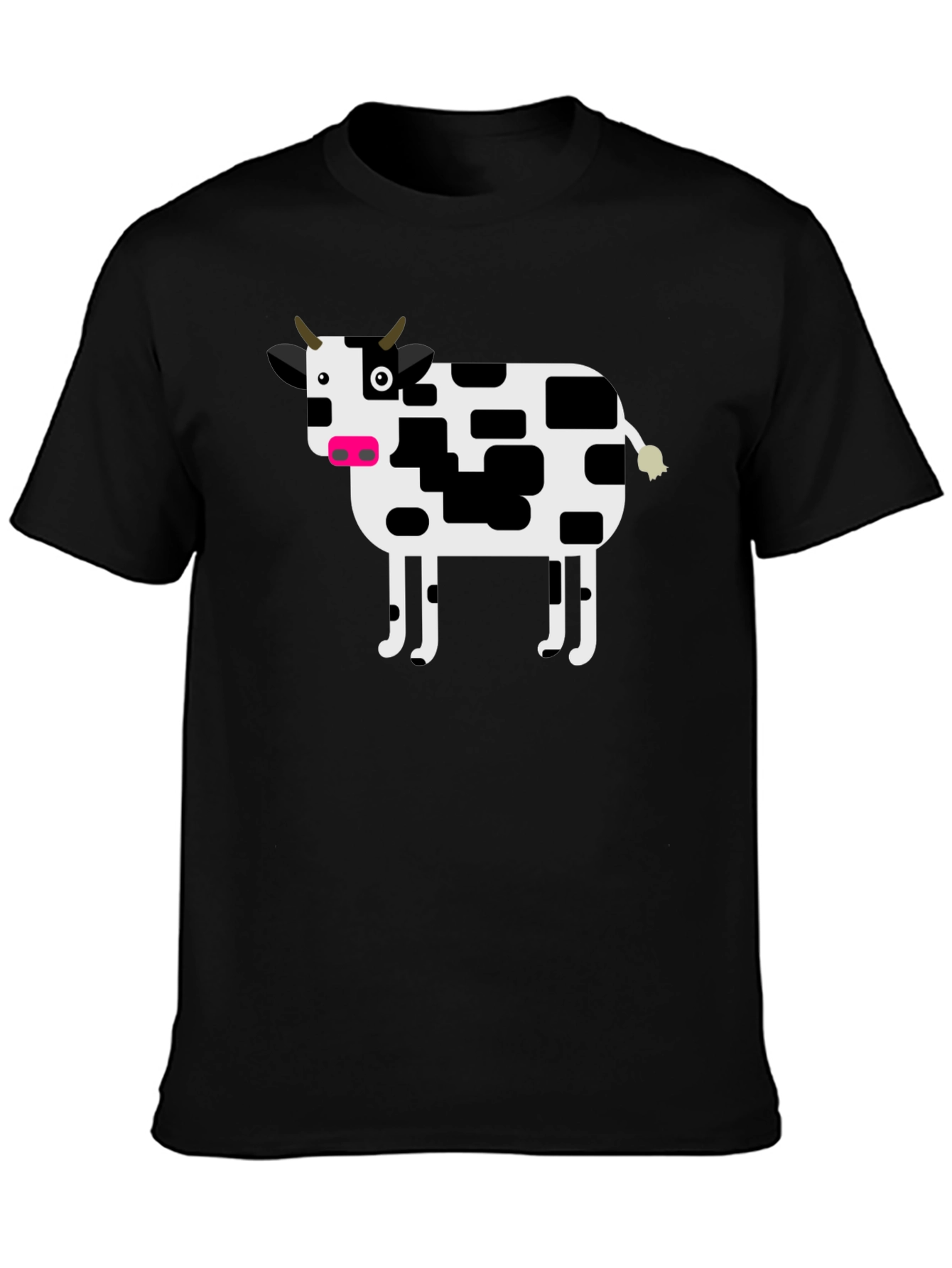 Cow Graphic T-Shirt - Black Cotton Tee
