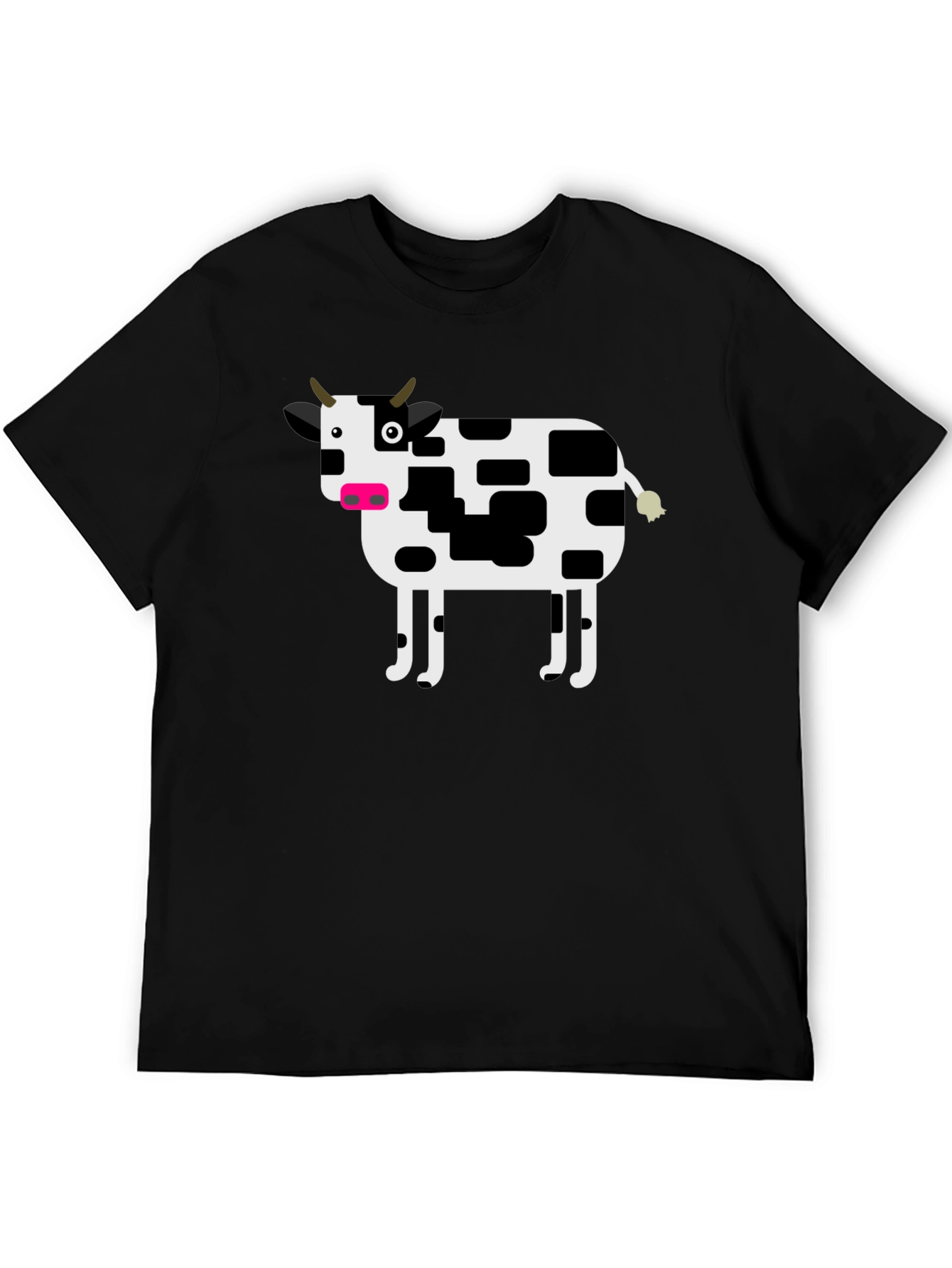 Cow Graphic T-Shirt - Black Cotton Tee