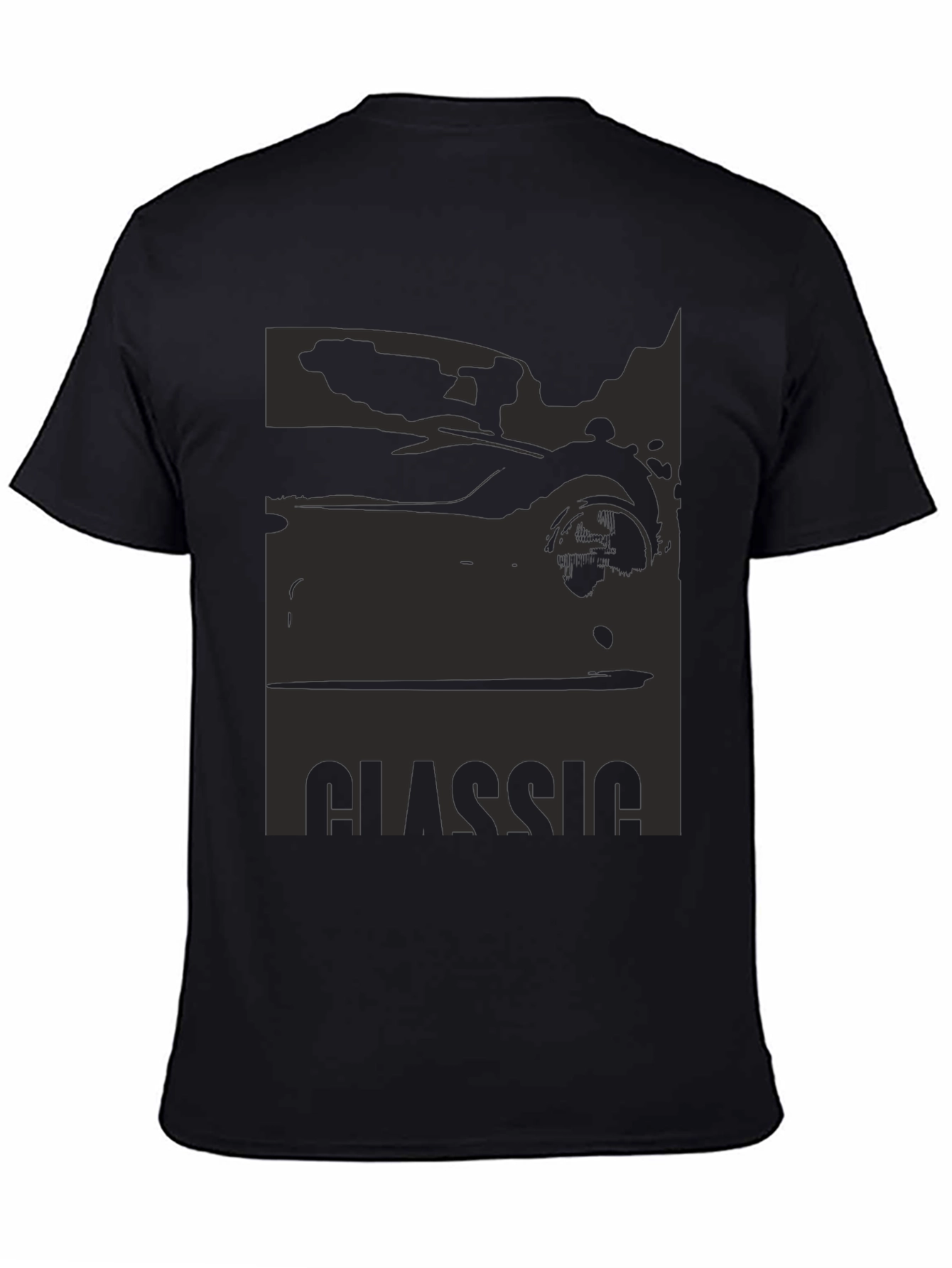 Classic Car Silhouette Graphic Tee - Black