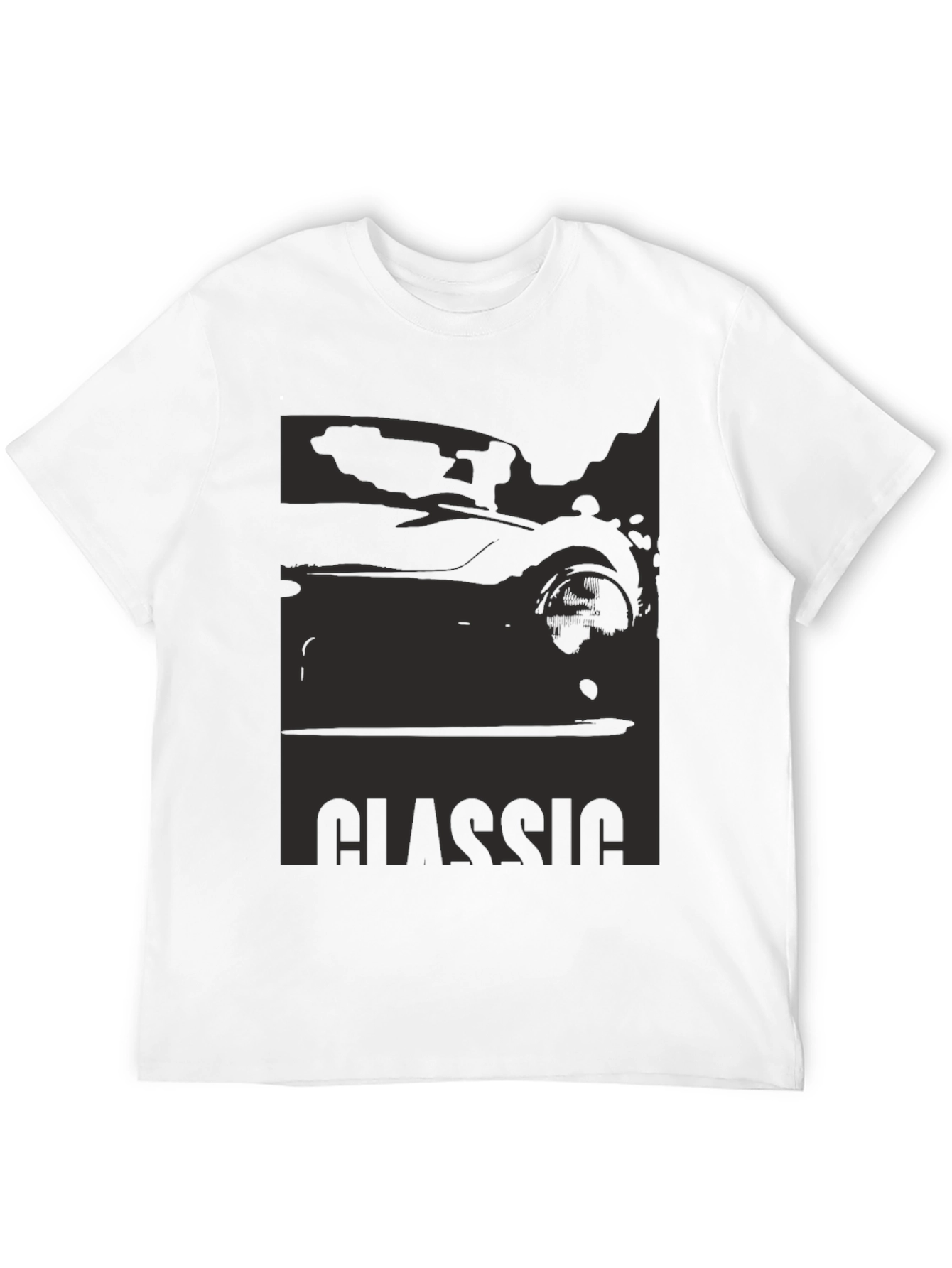Classic Car Silhouette Graphic Tee - Black