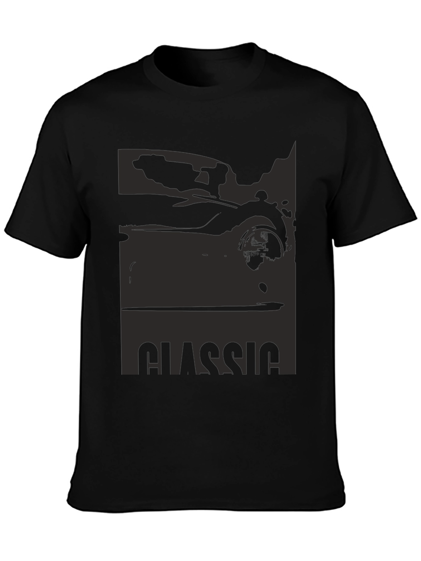 Classic Car Silhouette Graphic Tee - Black