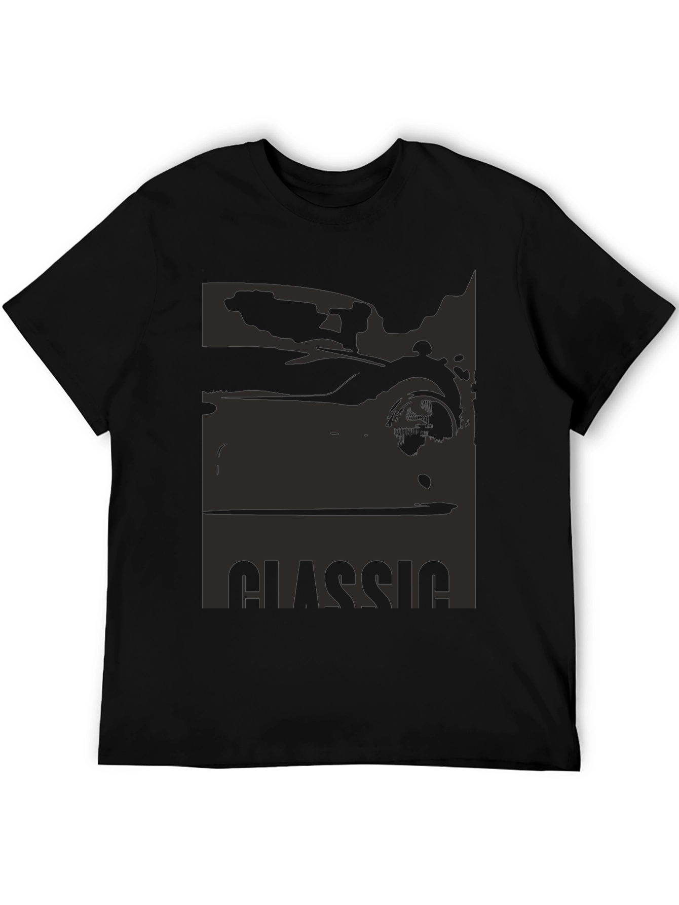 Classic Car Silhouette Graphic Tee - Black