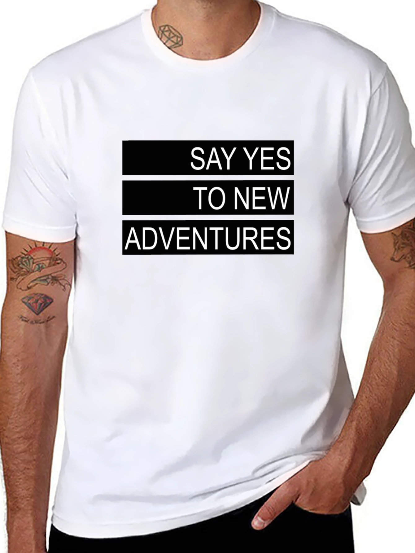 Say Yes To New Adventures Black Graphic Tee