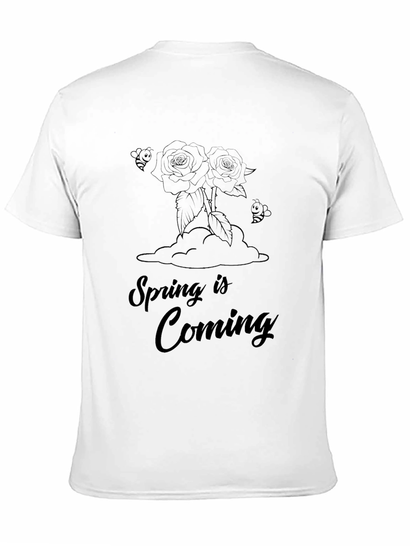 Spring is Coming Black Graphic Tee