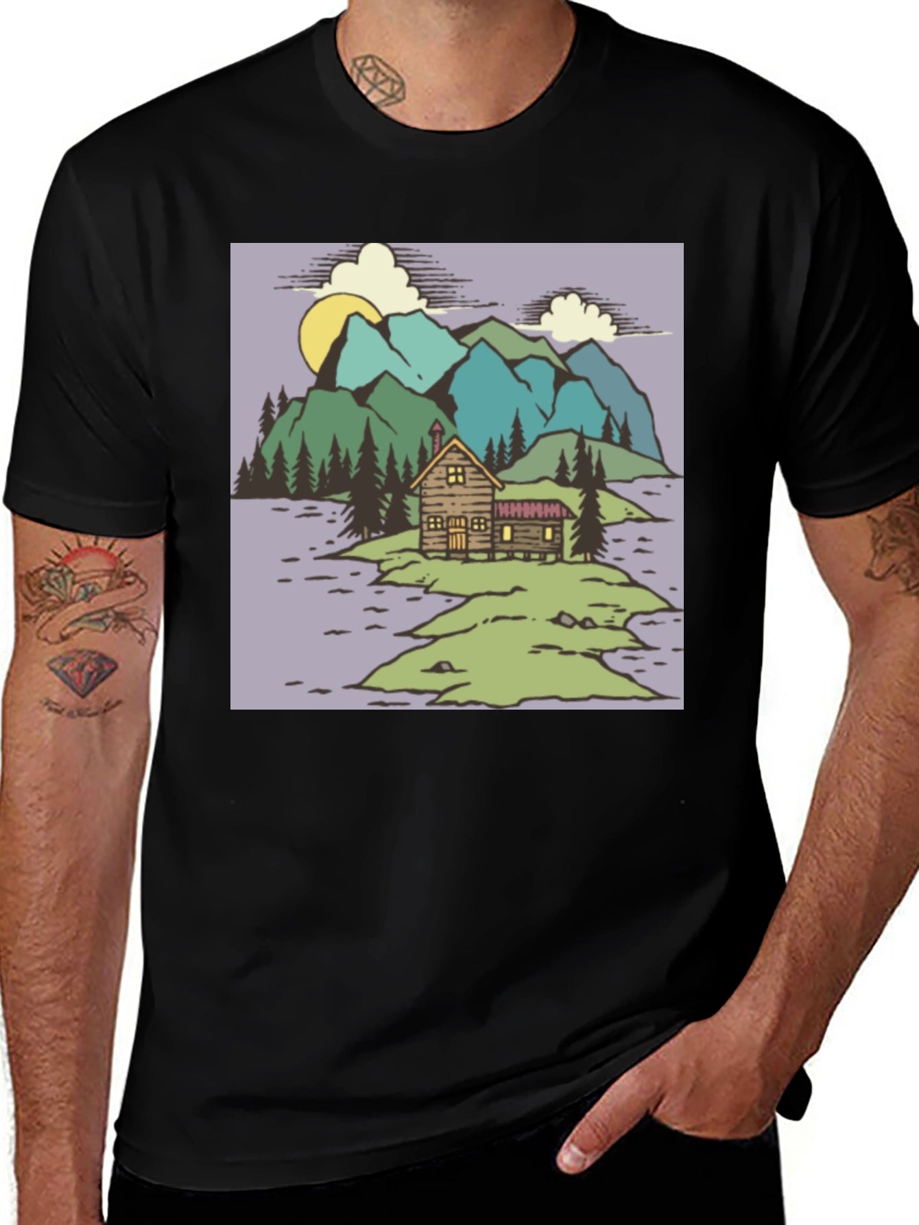 Cabin in the Woods Graphic Tee - Black