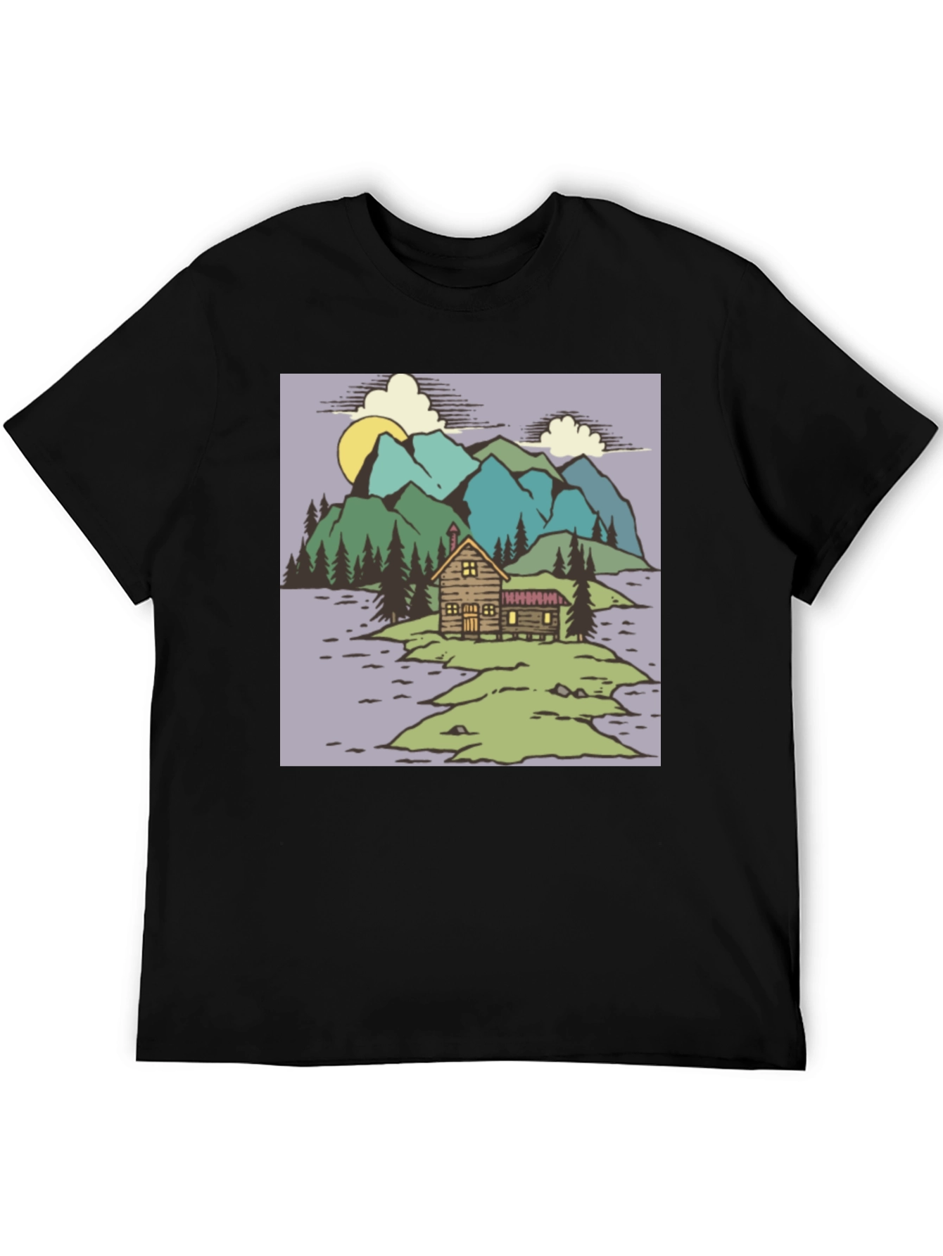 Cabin in the Woods Graphic Tee - Black
