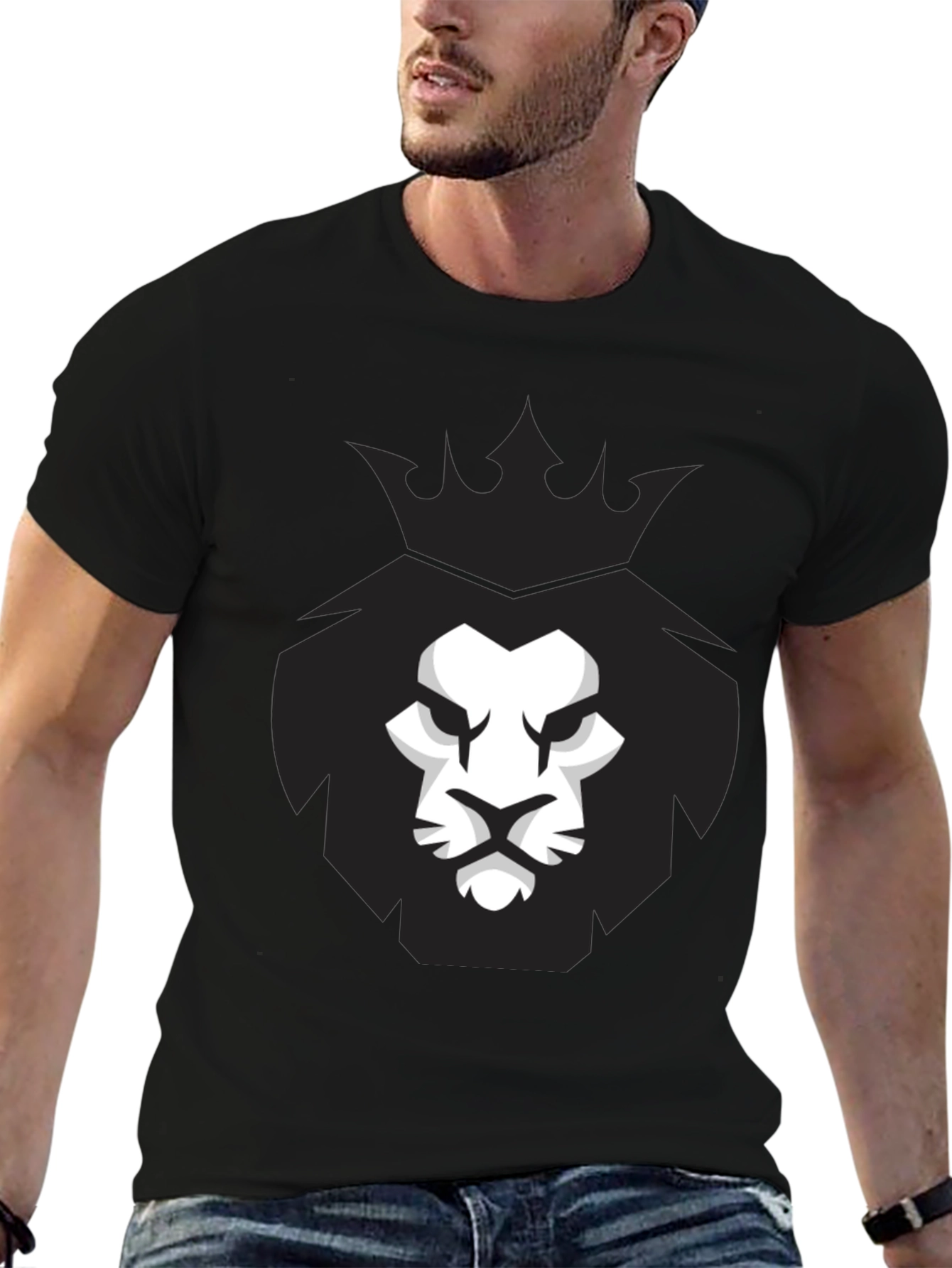 King Lion Graphic Tee - Black Cotton T-Shirt