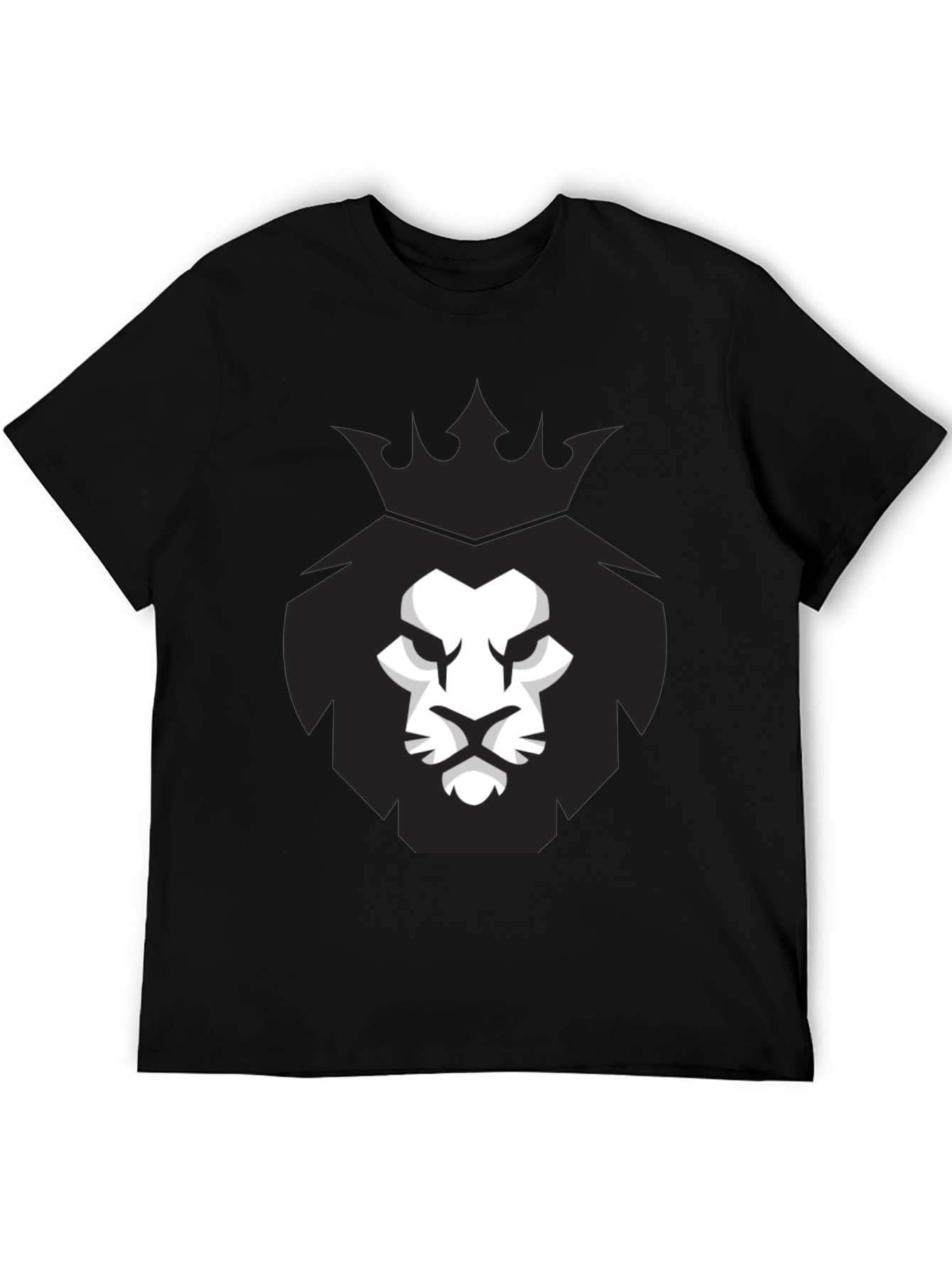 King Lion Graphic Tee - Black Cotton T-Shirt