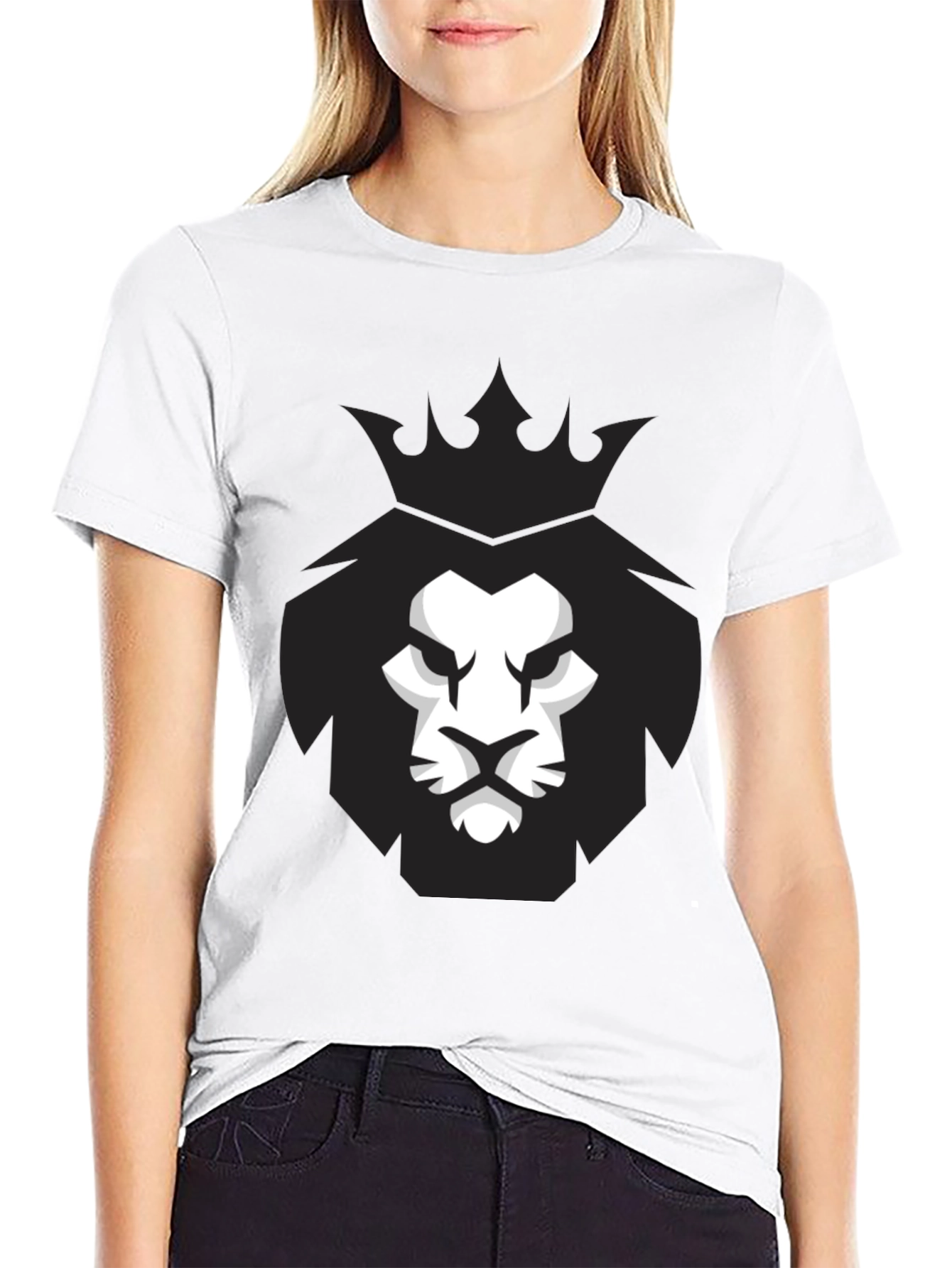 King Lion Graphic Tee - Black Cotton T-Shirt