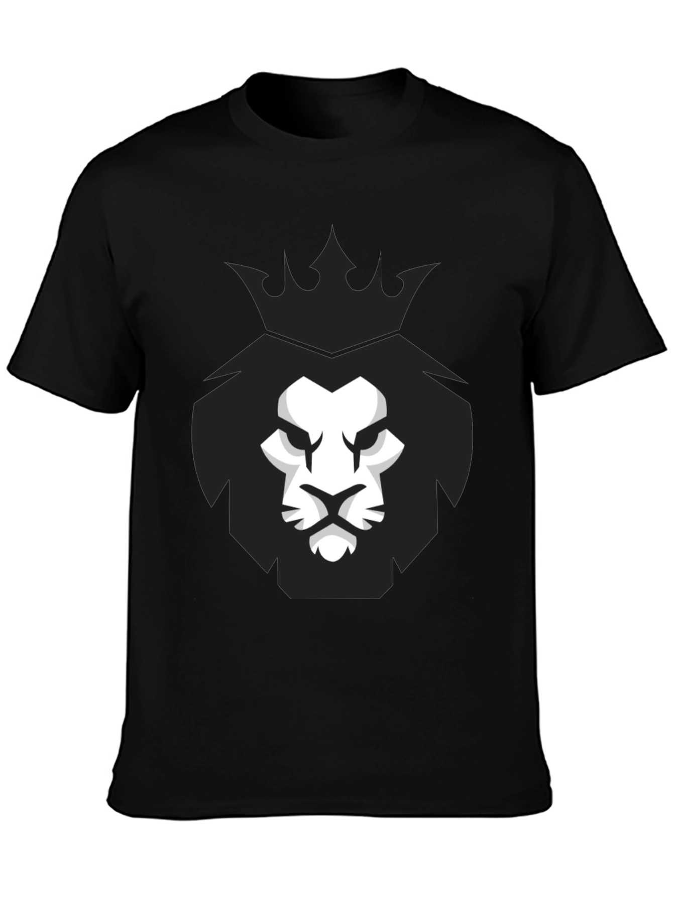 King Lion Graphic Tee - Black Cotton T-Shirt