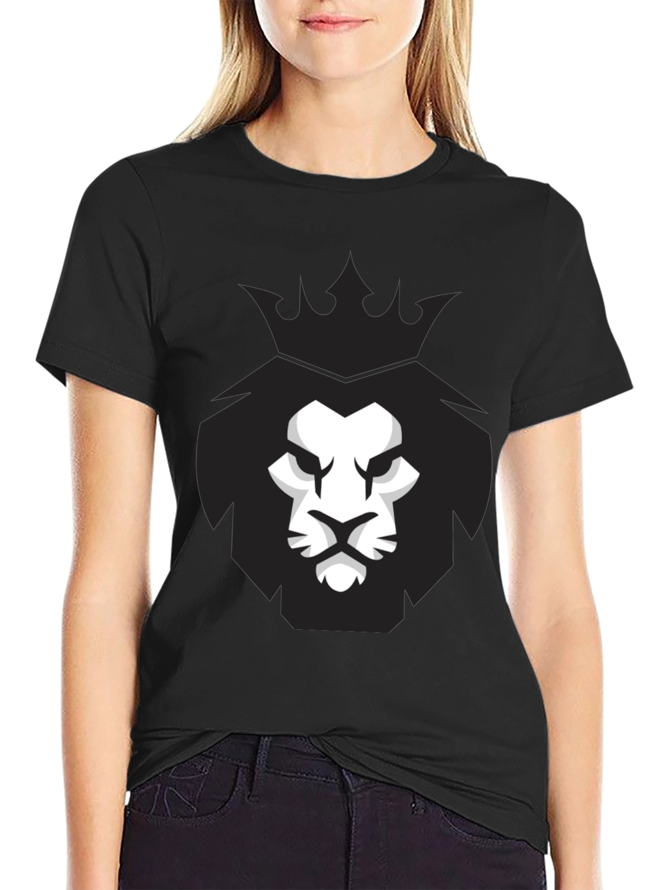 King Lion Graphic Tee - Black Cotton T-Shirt