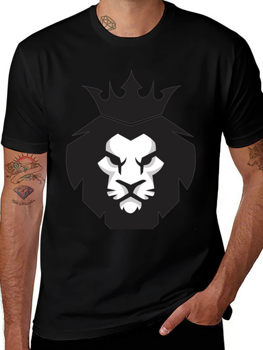 King Lion Graphic Tee - Black Cotton T-Shirt