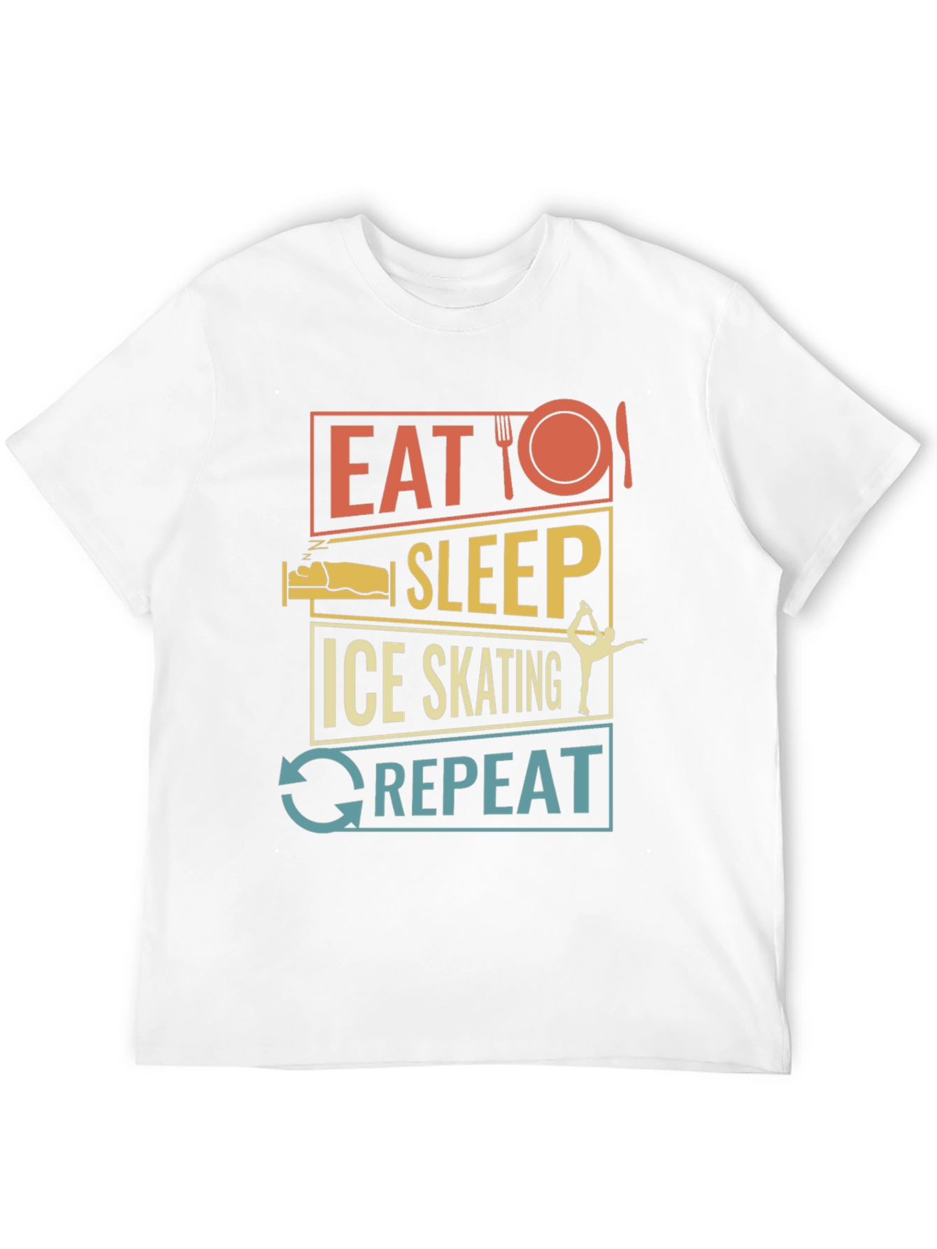 Eat Sleep Ice Skating Repeat Graphic T-Shirt