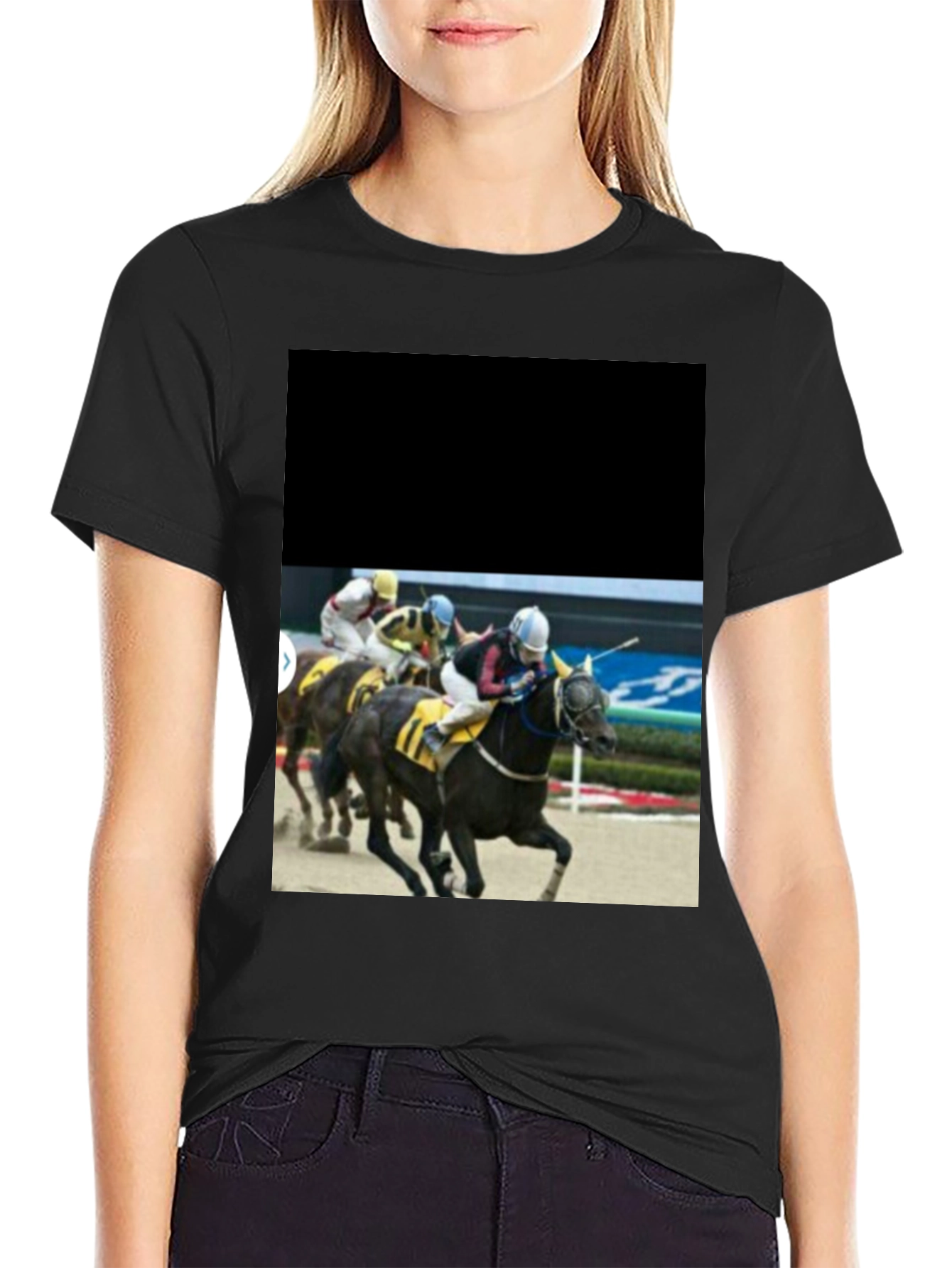 Horse Racing T-Shirt - Black Graphic Tee