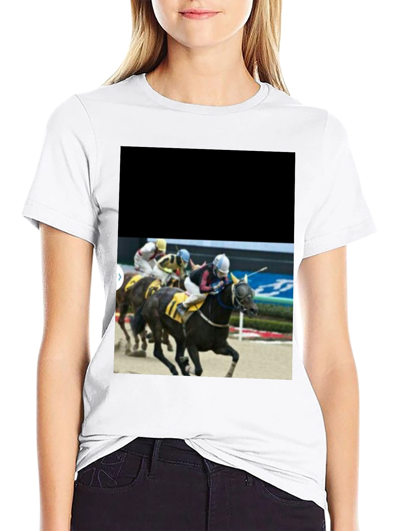 Horse Racing T-Shirt - Black Graphic Tee