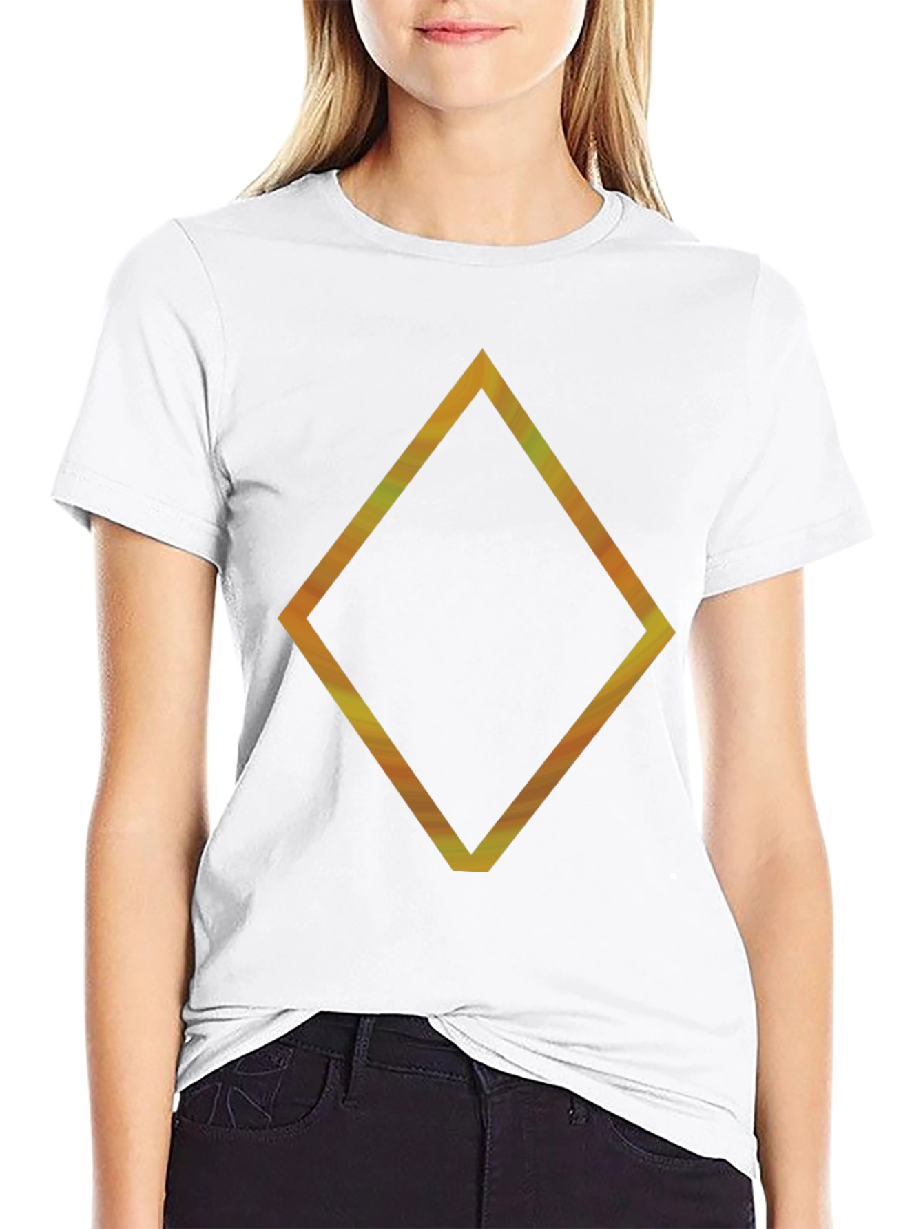 Geometric Diamond Graphic Tee - Stylish Mens Black T-Shirt