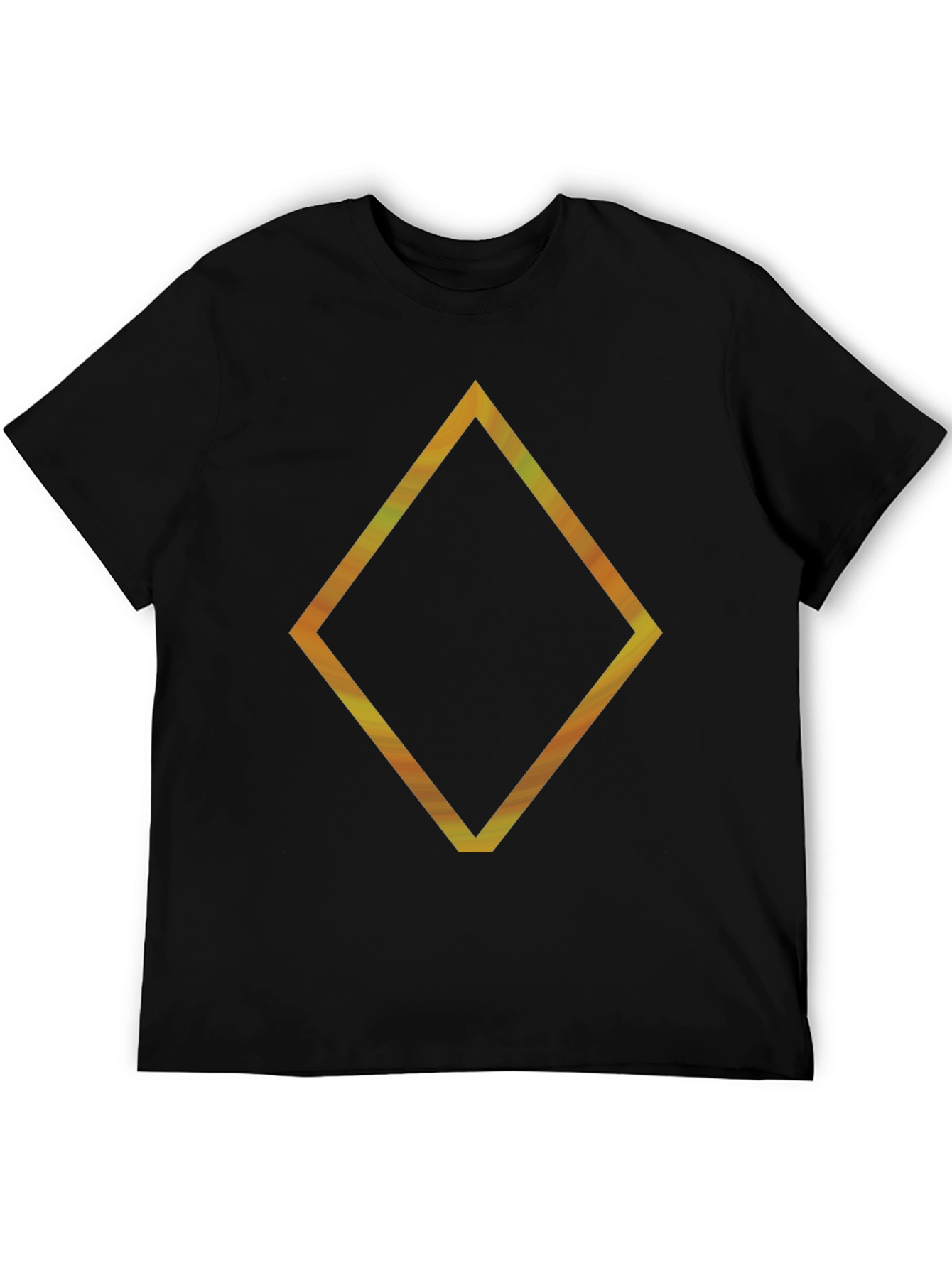 Geometric Diamond Graphic Tee - Stylish Mens Black T-Shirt