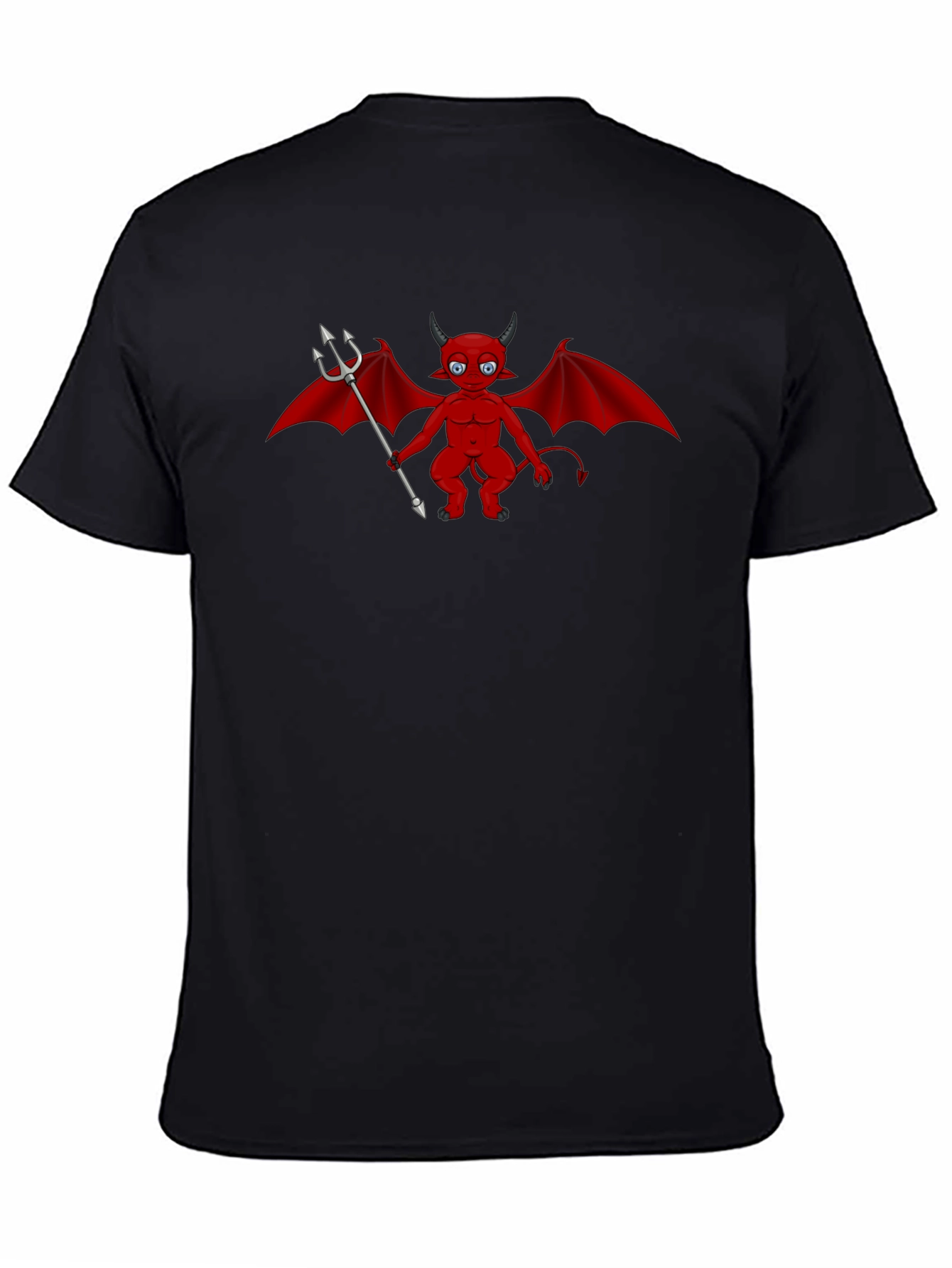 Cartoon Devil Graphic Tee - Black