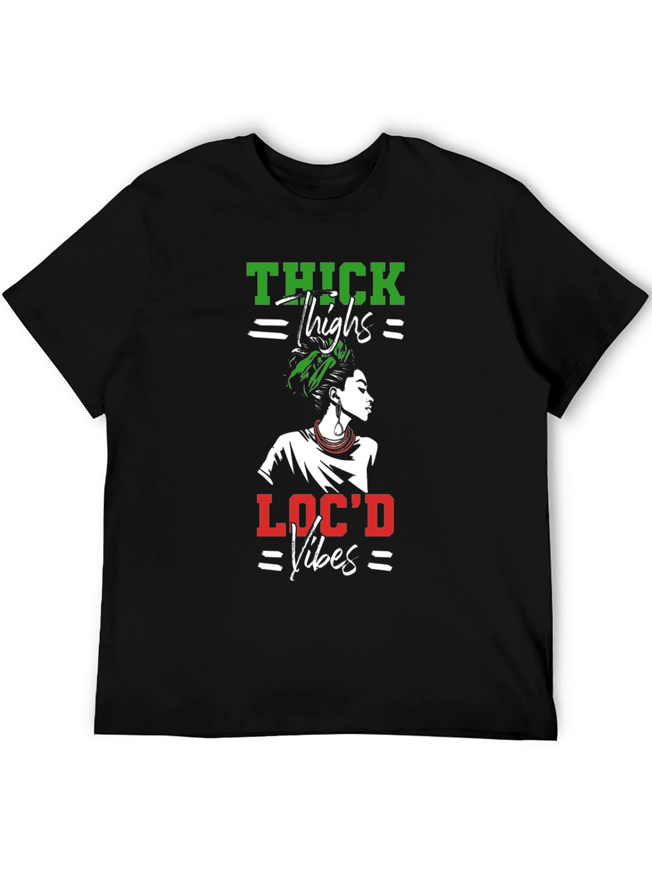 Thick Thighs Locd Vibes Black Graphic Tee