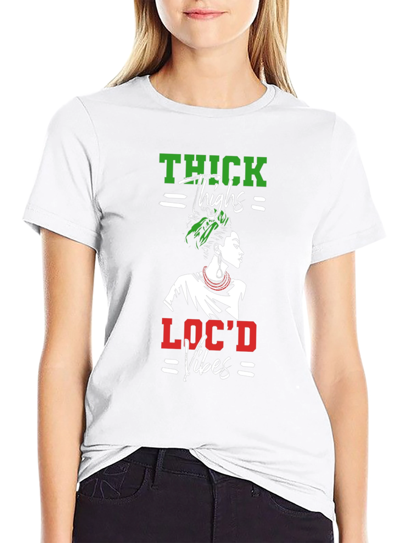 Thick Thighs Locd Vibes Black Graphic Tee