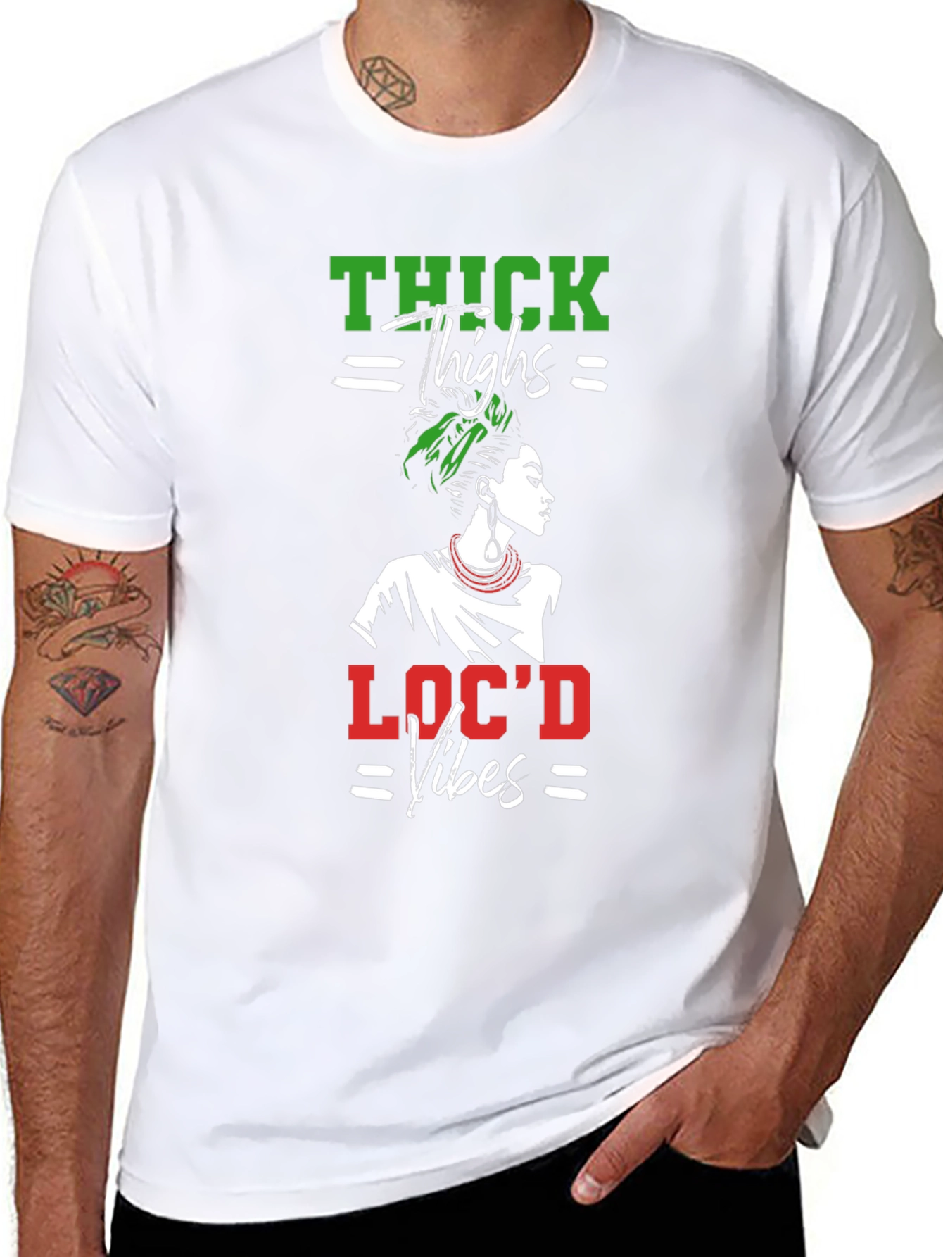 Thick Thighs Locd Vibes Black Graphic Tee