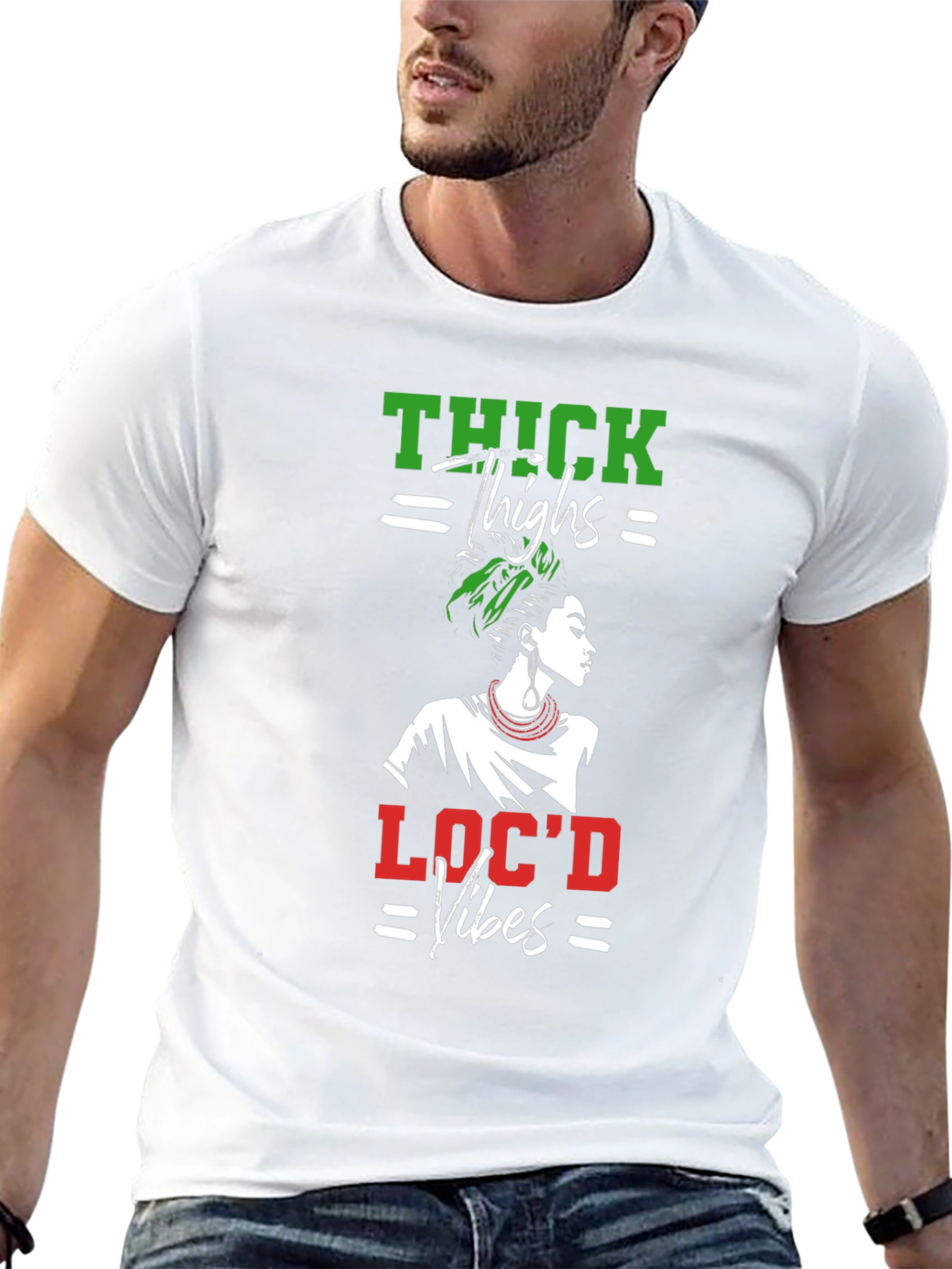 Thick Thighs Locd Vibes Black Graphic Tee