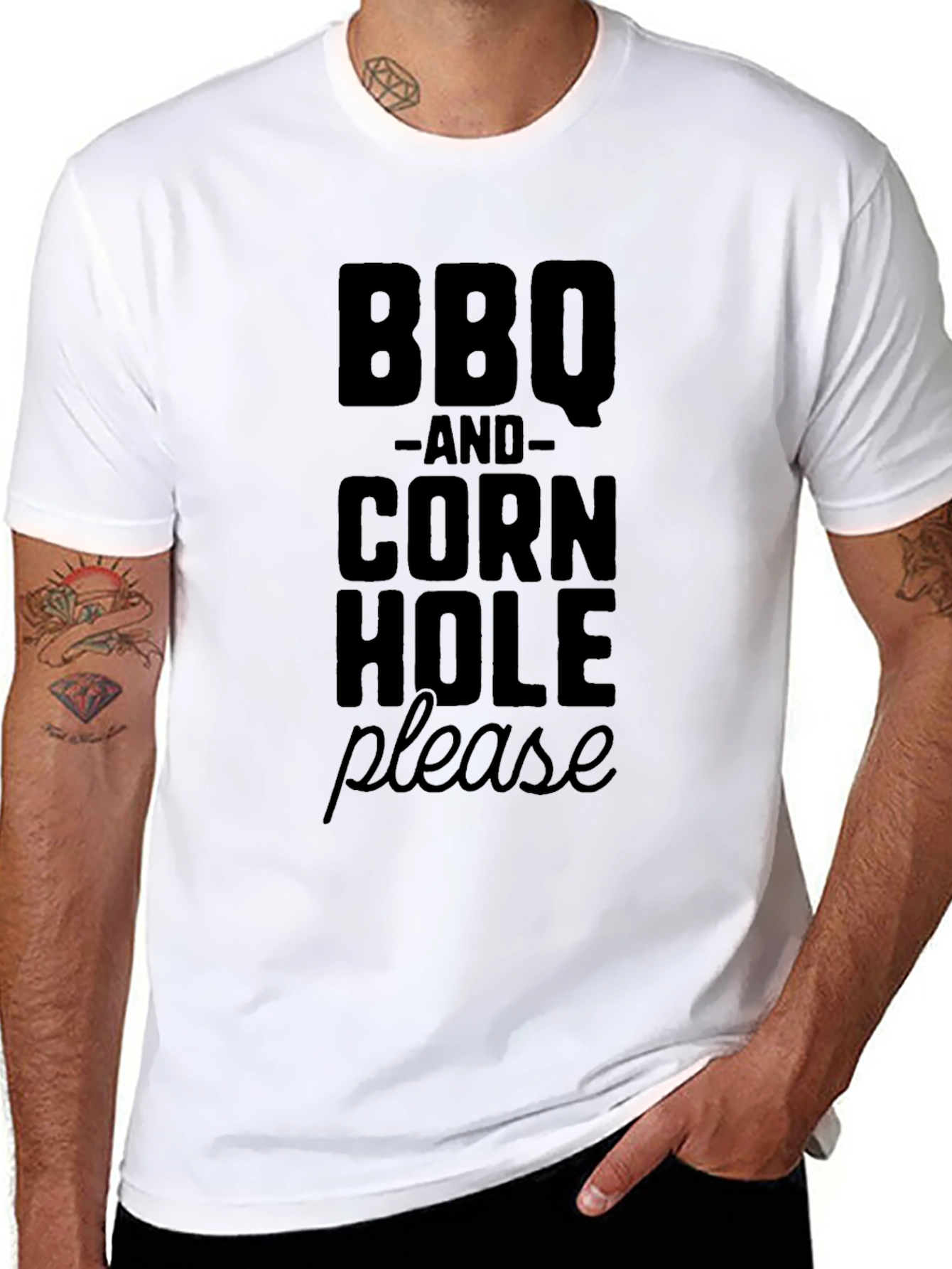 BBQ and Cornhole Please T-Shirt