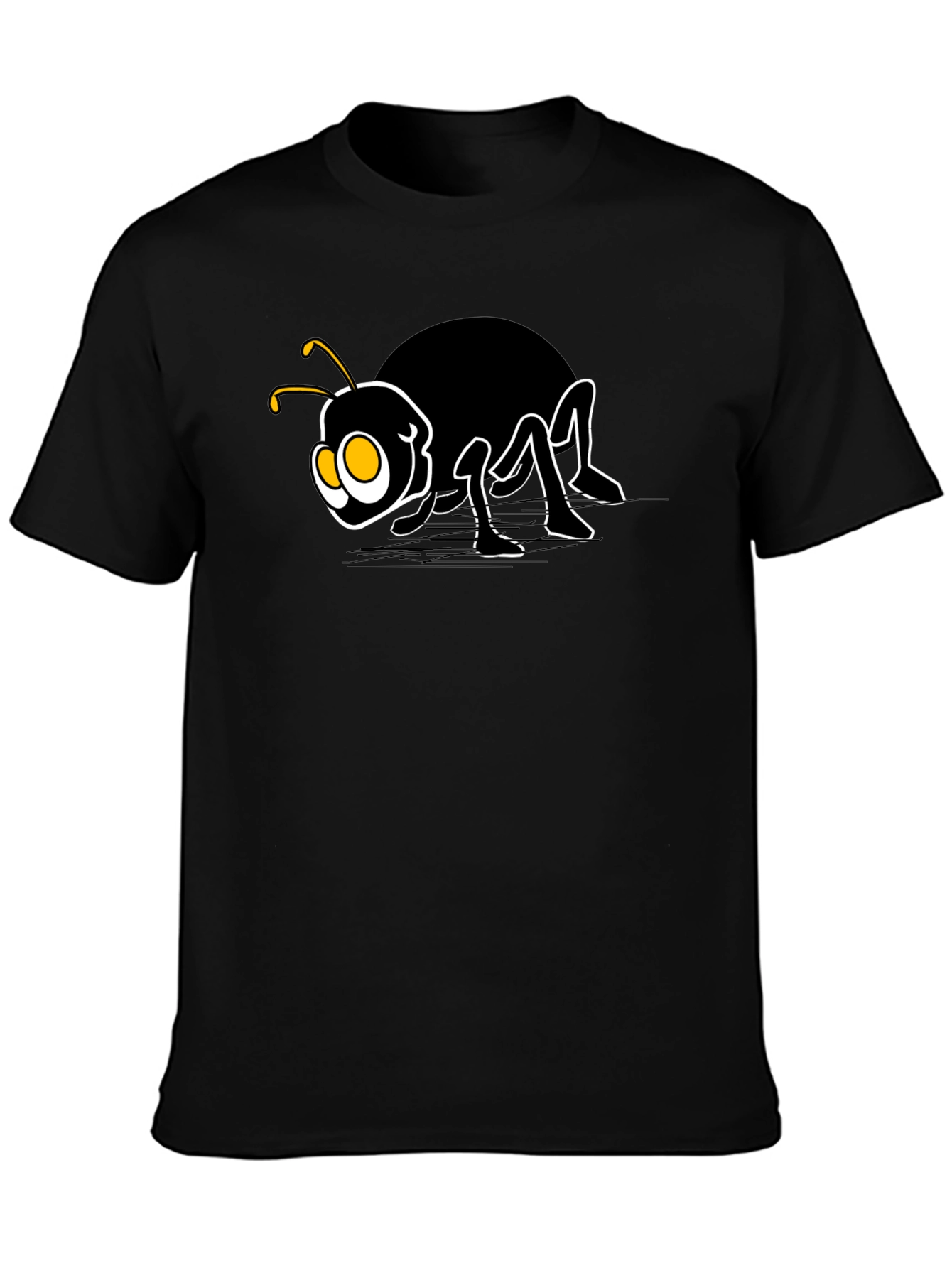 Funny Ant Graphic Black T-Shirt