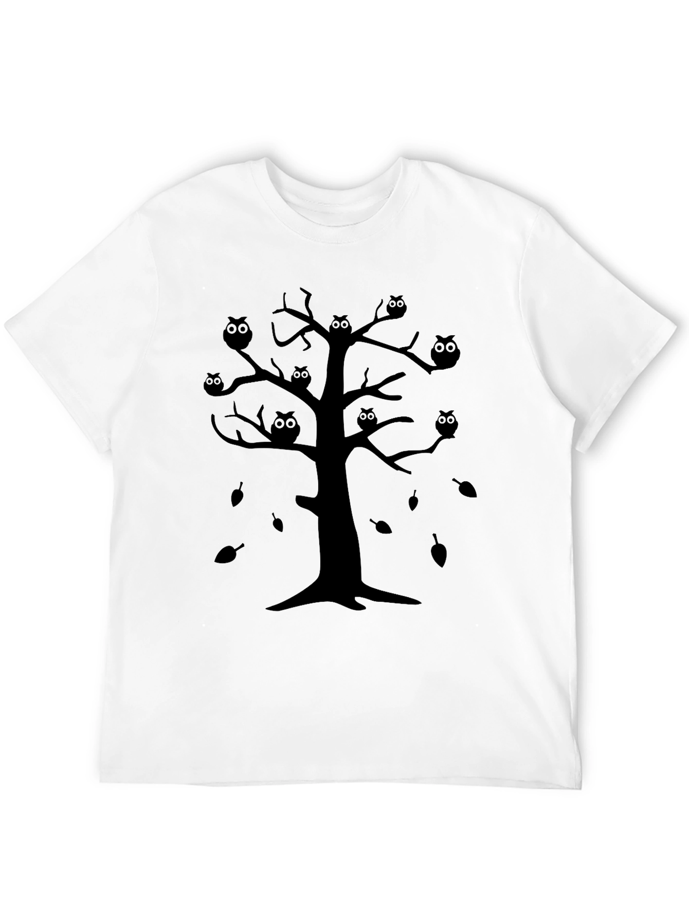 Owl Tree Graphic Black T-Shirt