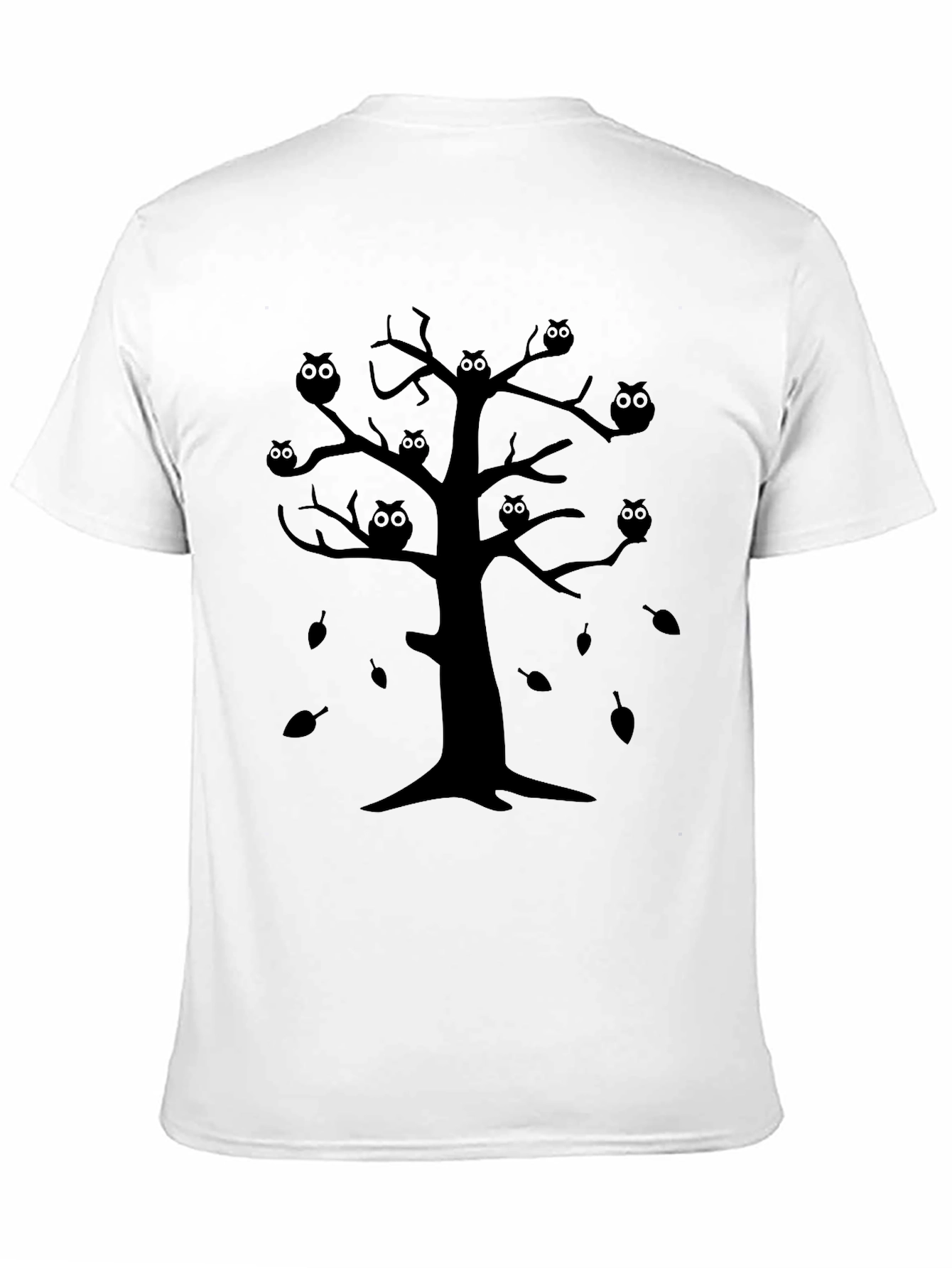 Owl Tree Graphic Black T-Shirt