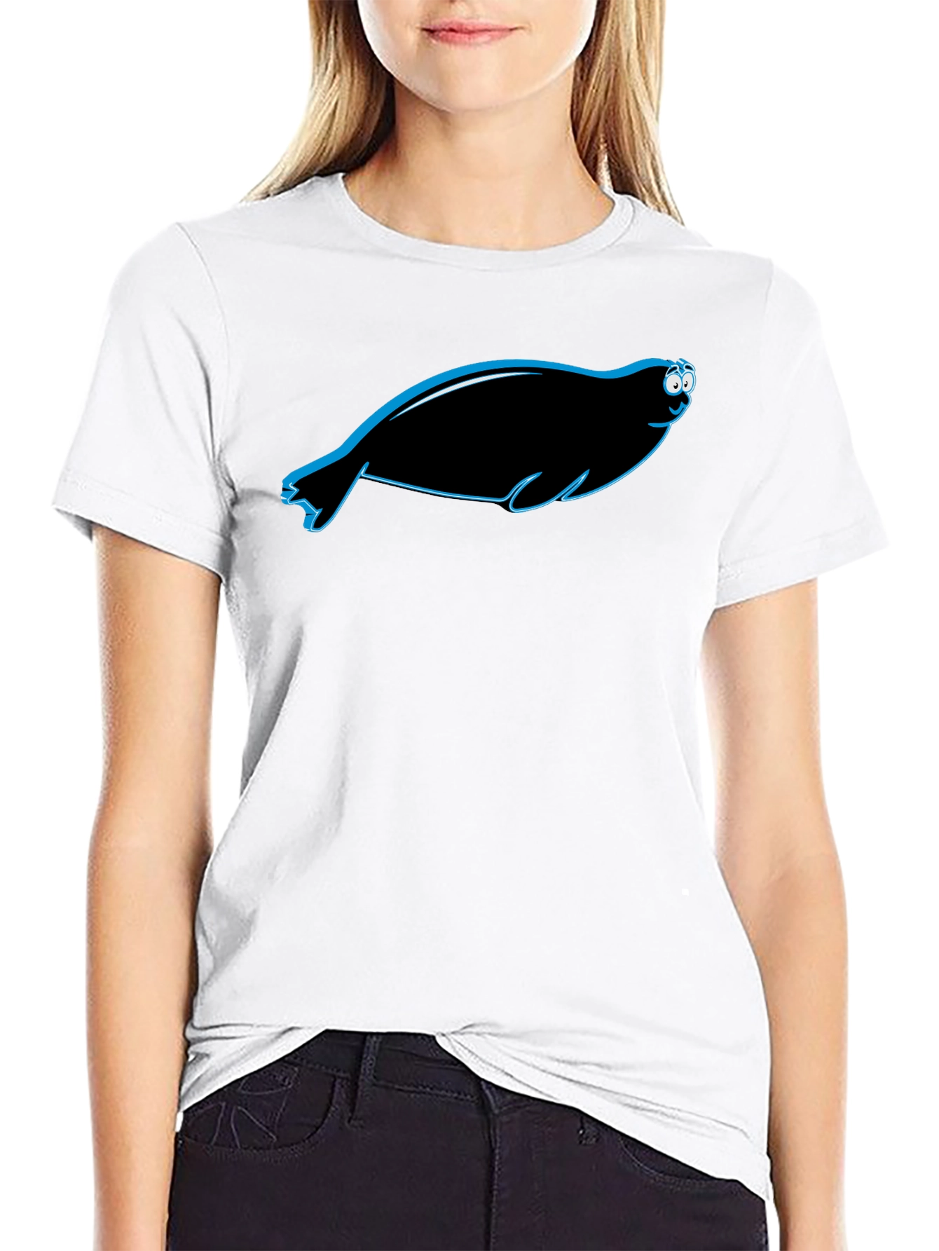 Funny Seal Graphic Tee - Black Unisex Shirt