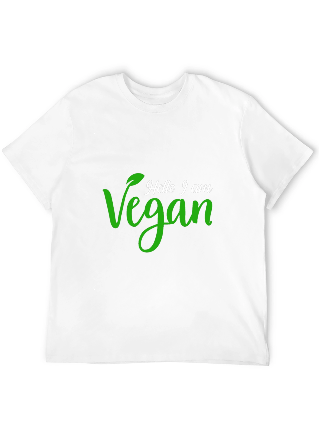 Hello I am Vegan T-Shirt - Green Vegan Design