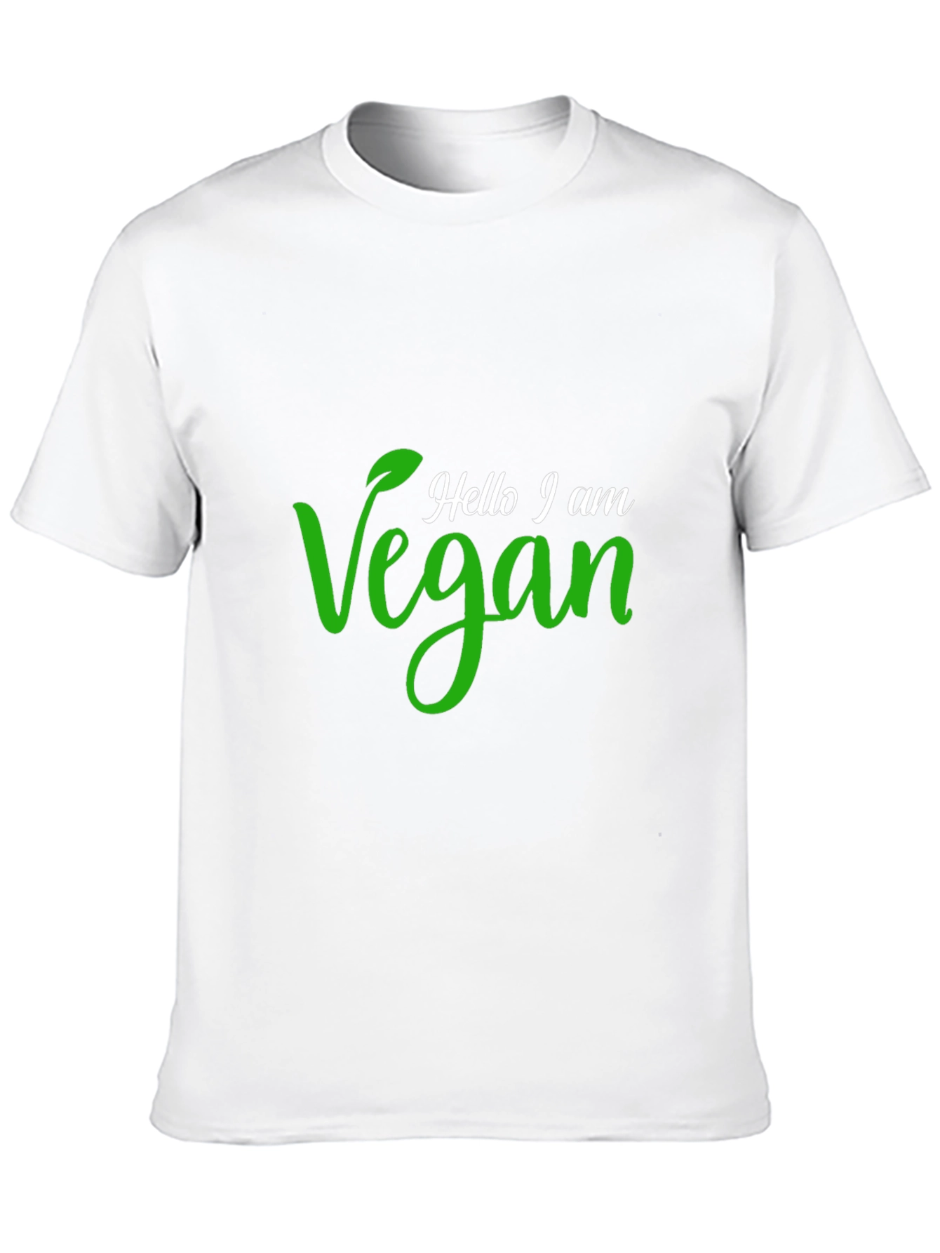 Hello I am Vegan T-Shirt - Green Vegan Design