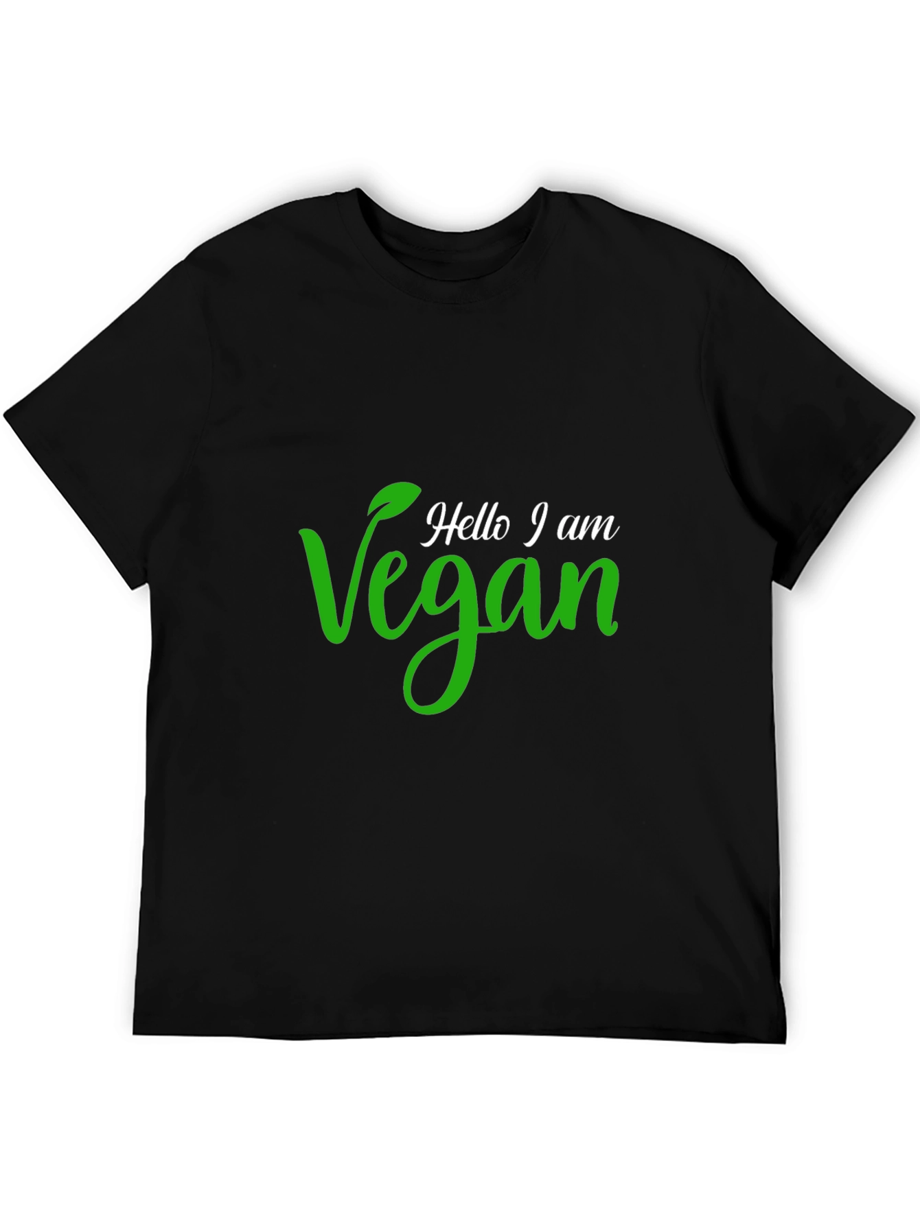 Hello I am Vegan T-Shirt - Green Vegan Design