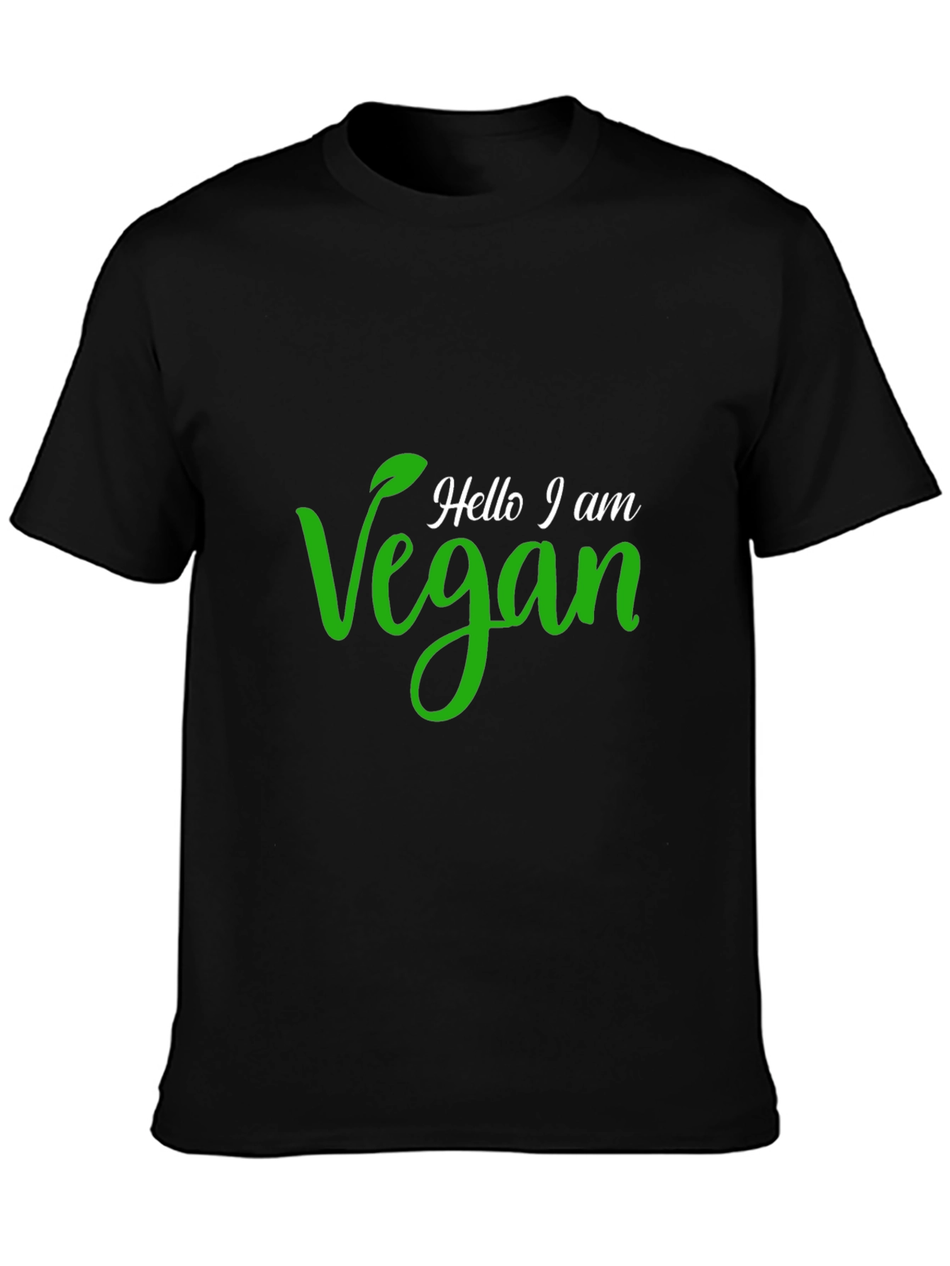 Hello I am Vegan T-Shirt - Green Vegan Design