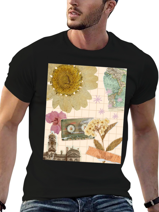 Vintage Floral Collage Graphic Tee