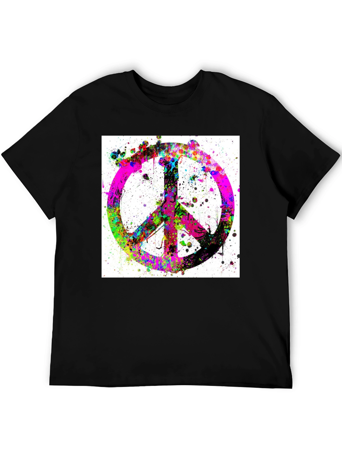 Peace Sign Graphic T-Shirt - Stylish Black Tee