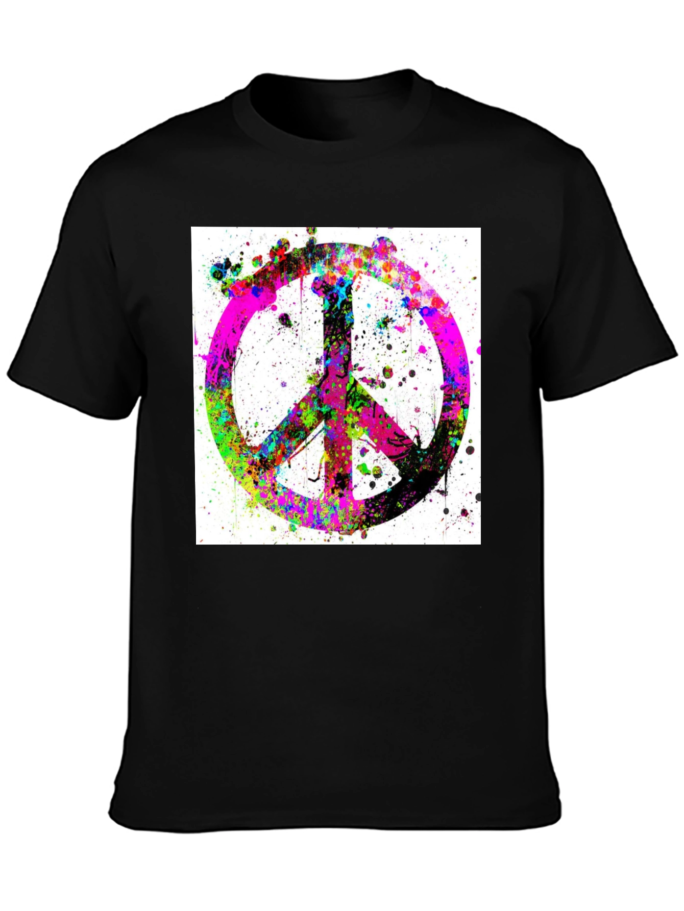 Peace Sign Graphic T-Shirt - Stylish Black Tee