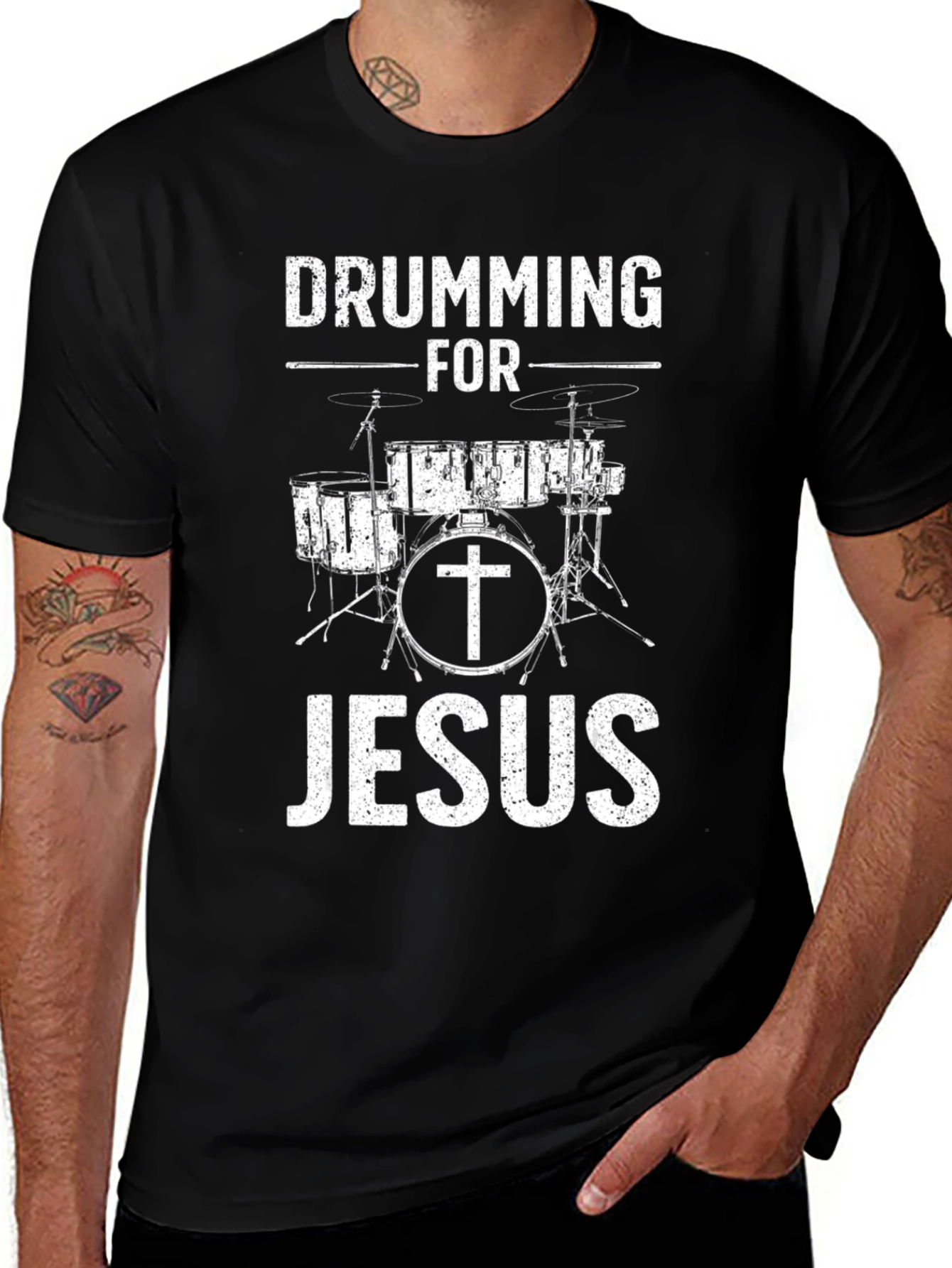 Drumming For Jesus T-Shirt - Christian Music Tee