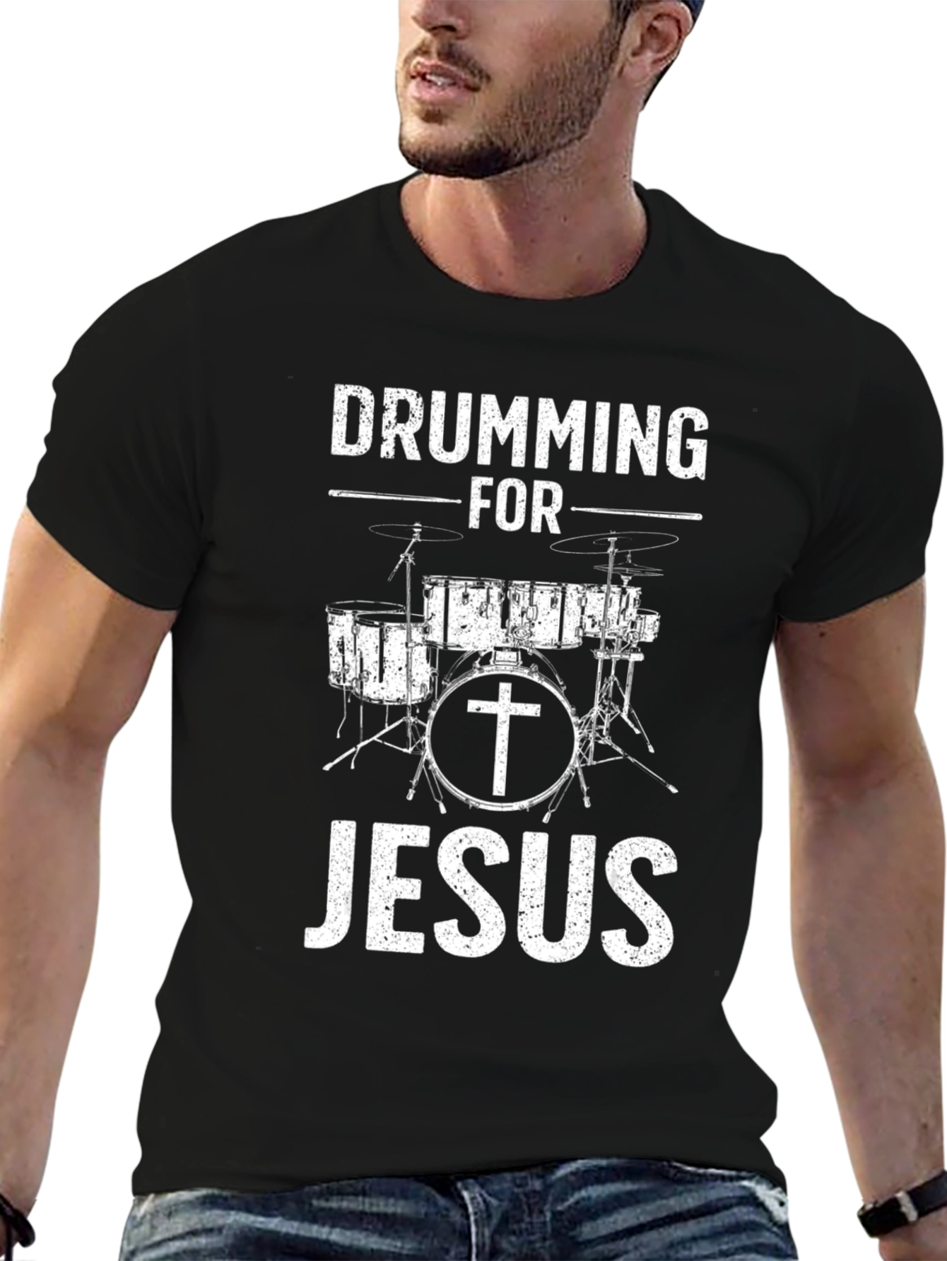 Drumming For Jesus T-Shirt - Christian Music Tee