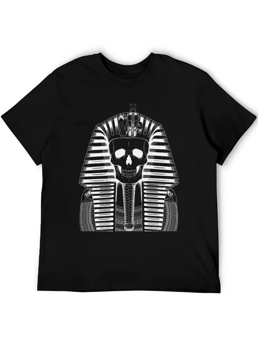 Skull Pharaoh Graphic Tee - Black Cotton T-Shirt