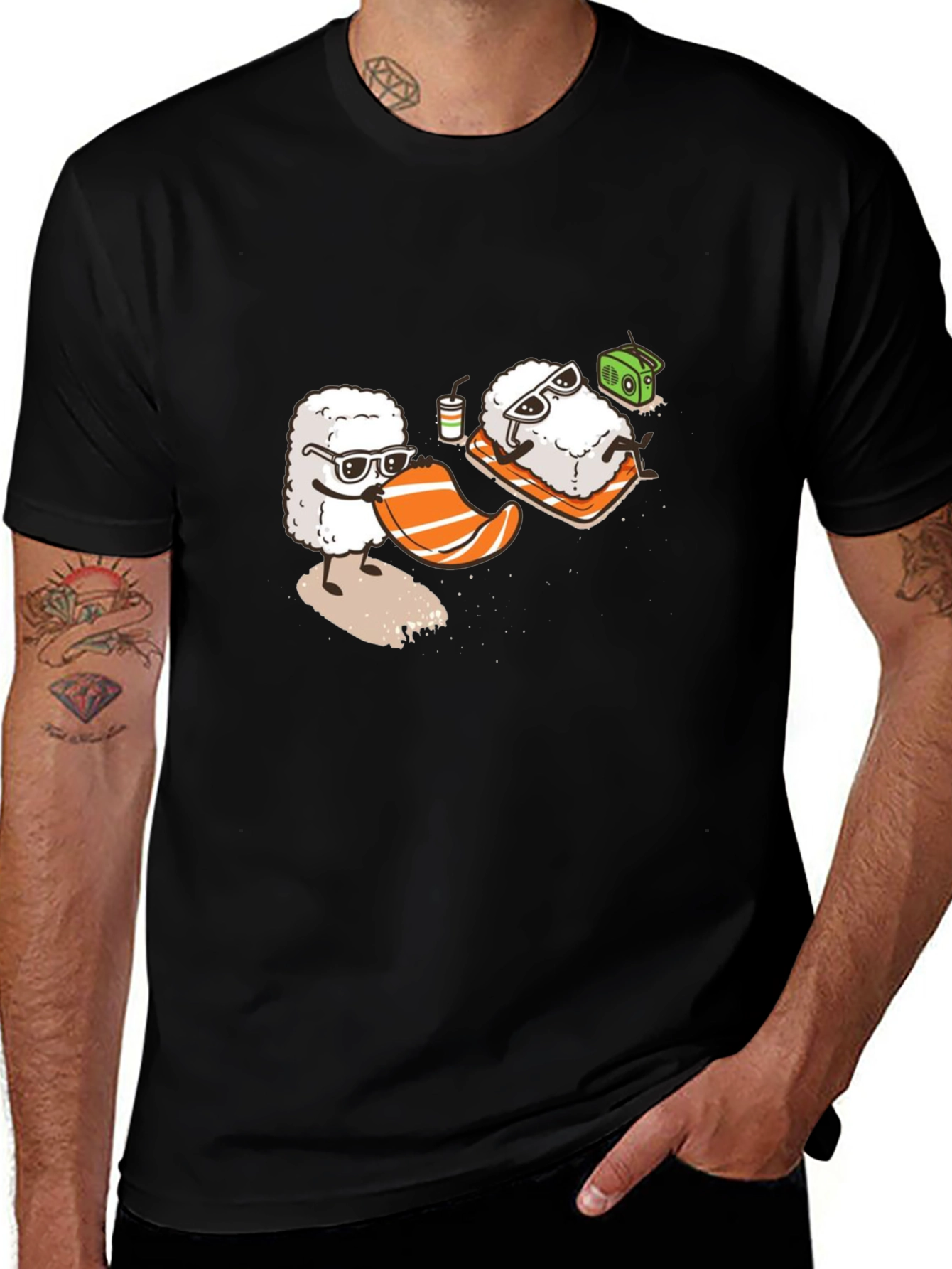 Sushi Summer T-Shirt - Black