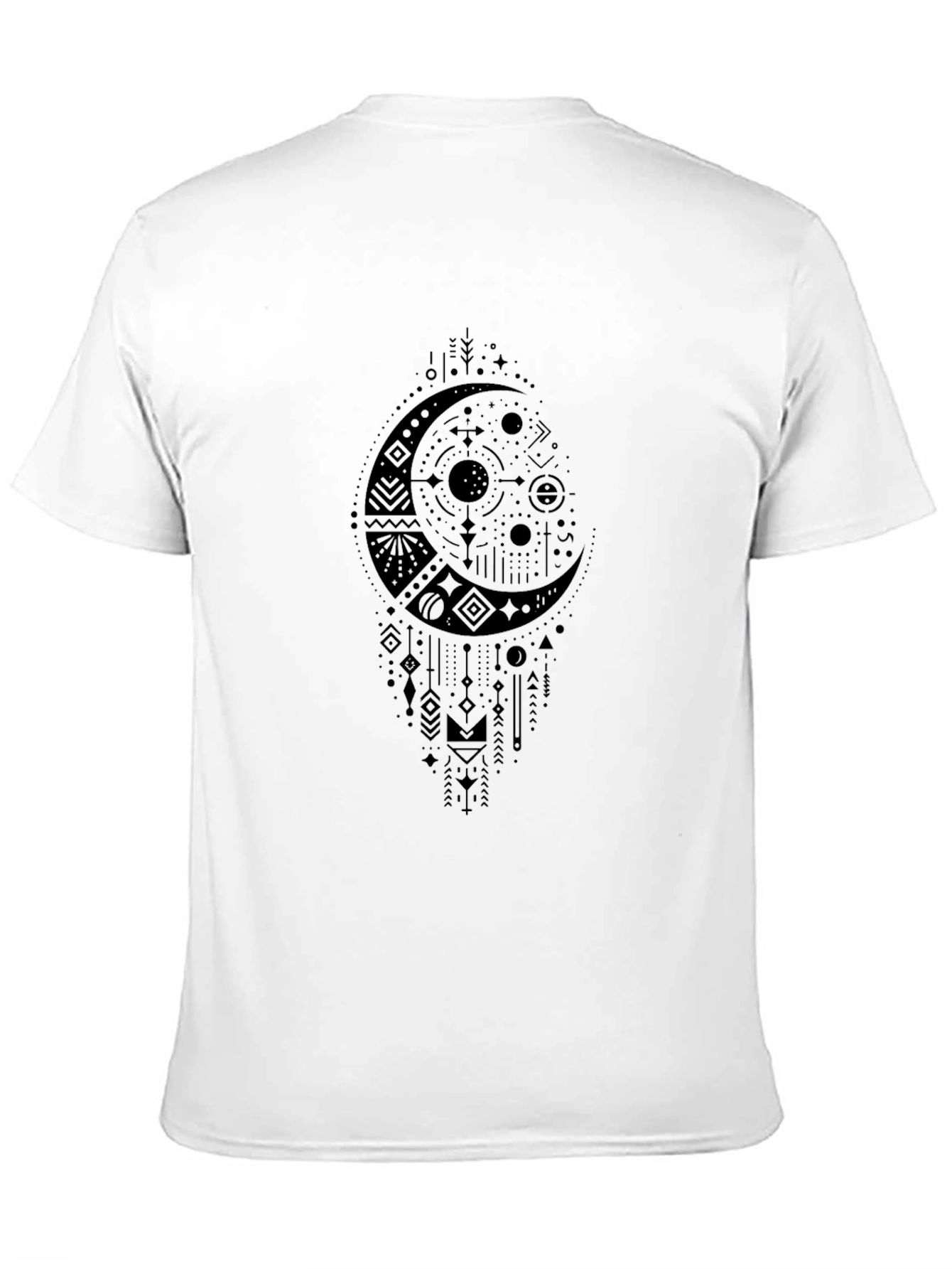 Mens Black Graphic Moon T-Shirt
