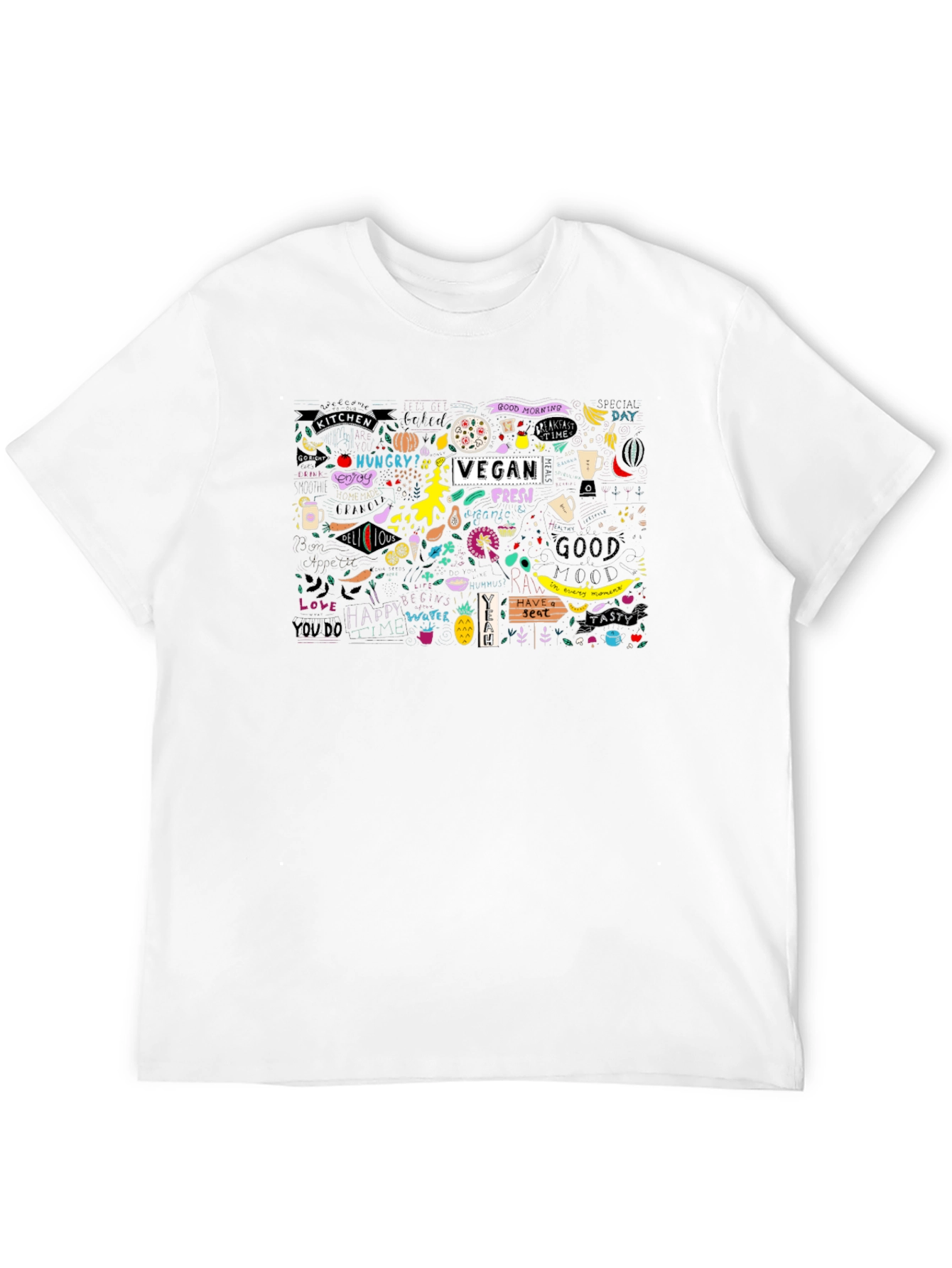Vegan Fresh Doodle Graphic T-Shirt