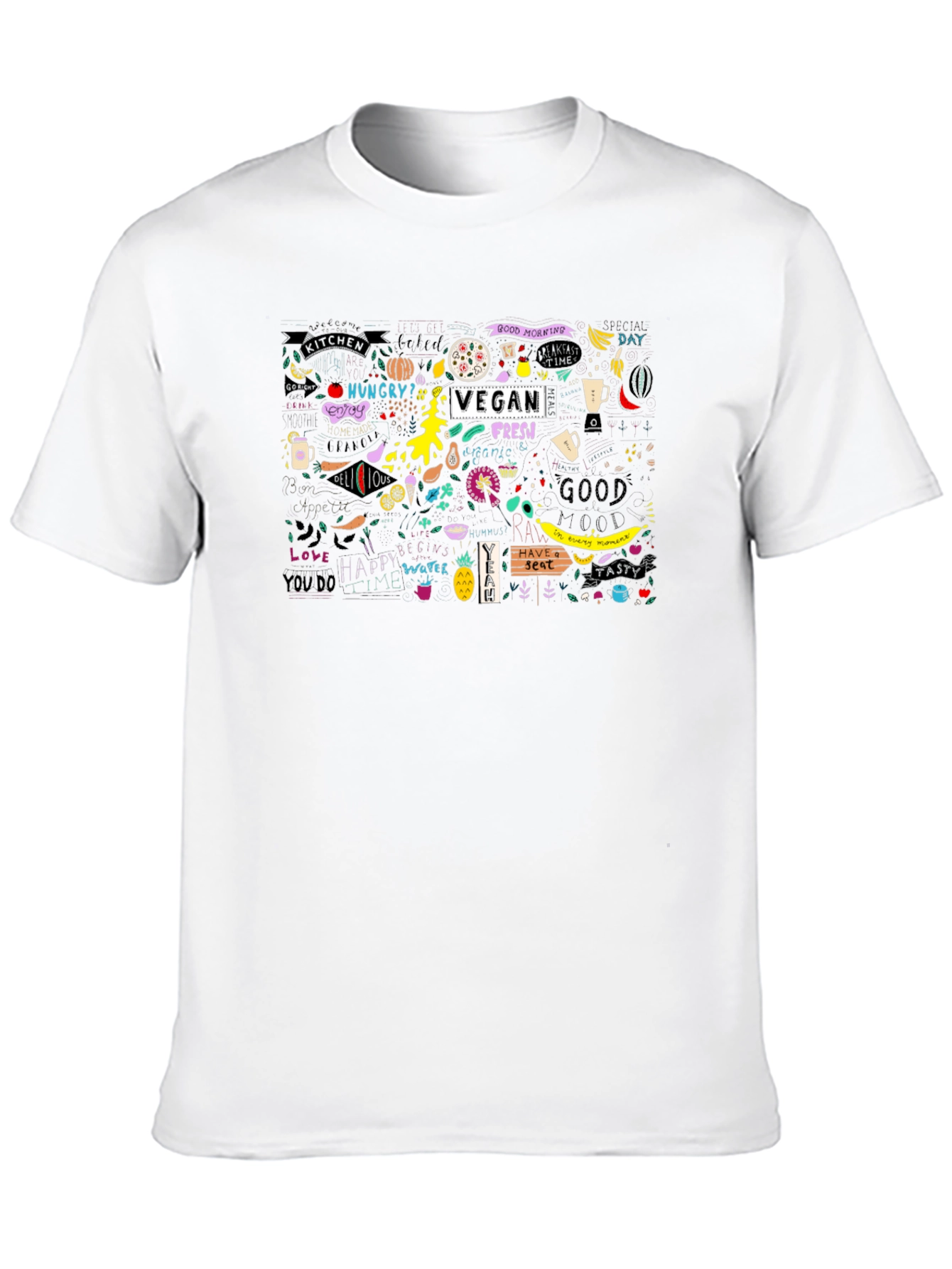Vegan Fresh Doodle Graphic T-Shirt