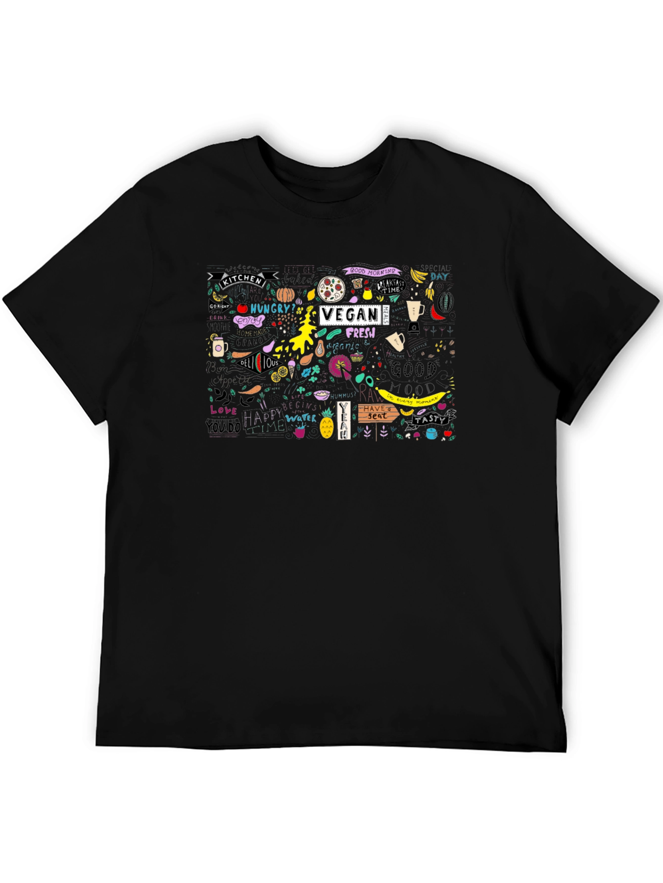 Vegan Fresh Doodle Graphic T-Shirt