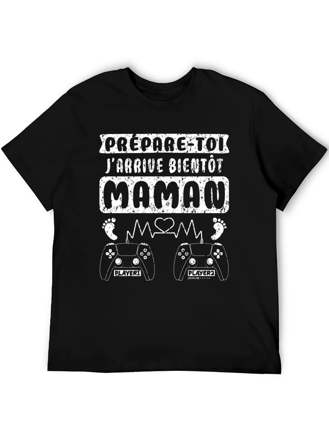 Prepárate Maman Black T-Shirt - Gamer Baby Announcement