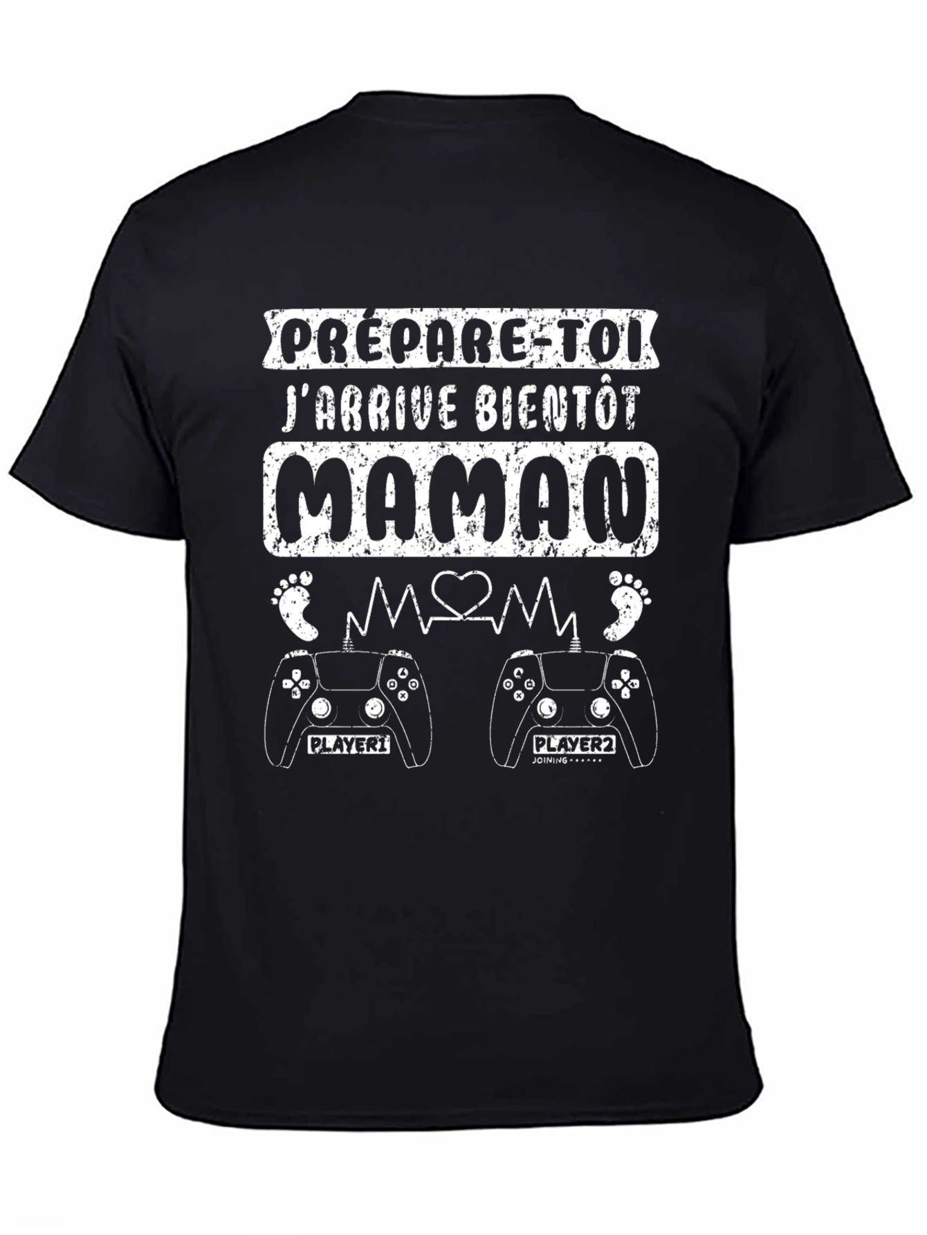 Prepárate Maman Black T-Shirt - Gamer Baby Announcement