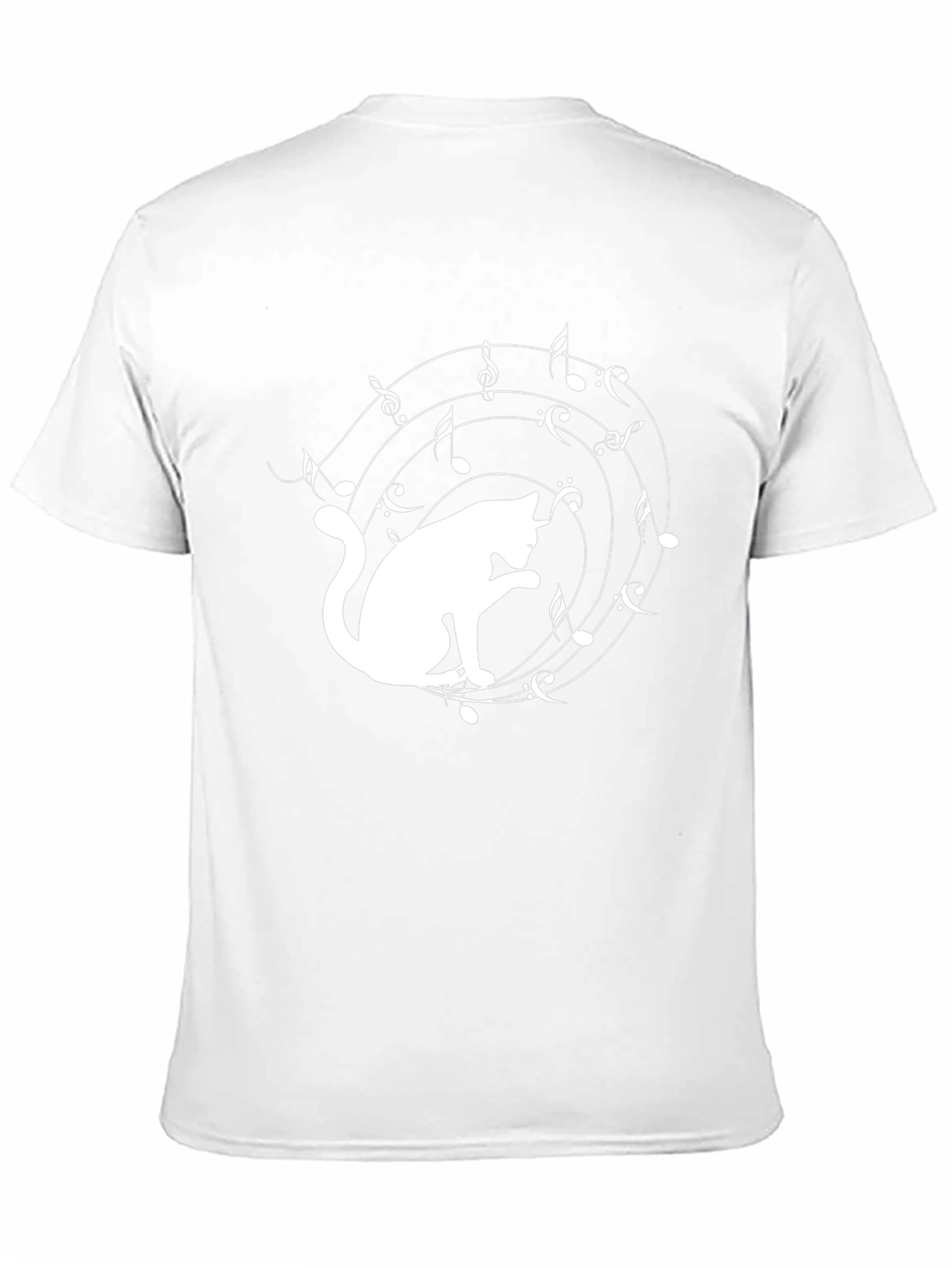 Cat Music Lover T-Shirt - Black Cotton Tee